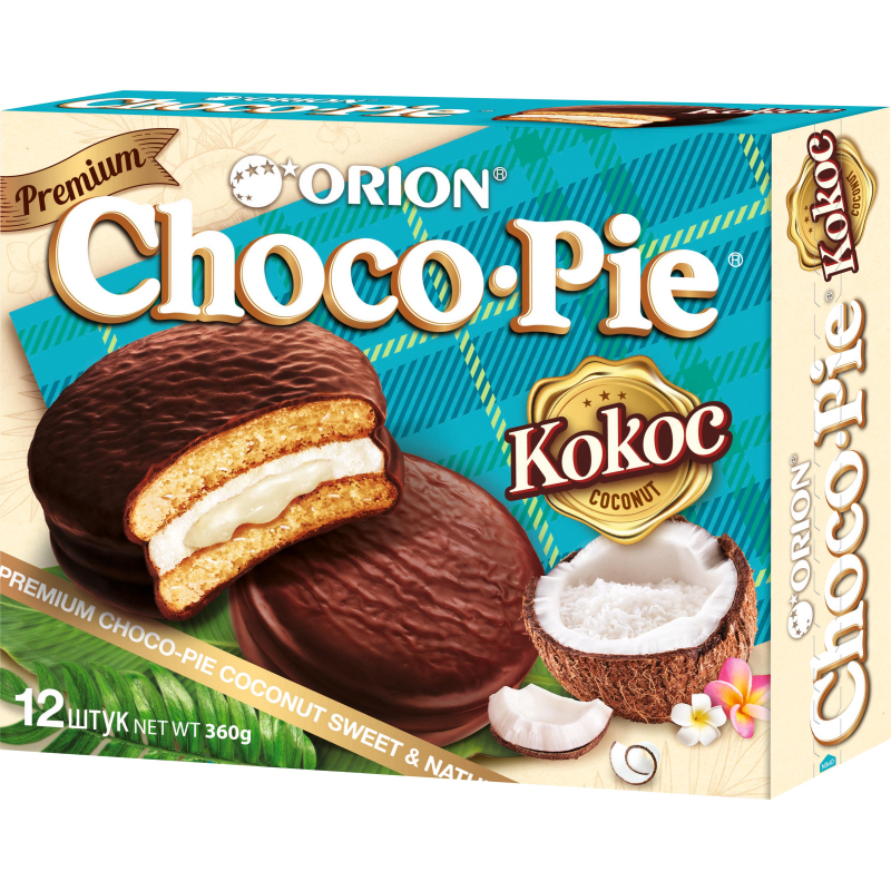 Пирожное Choco Pie Coconut в глазури, 360г - фото 1