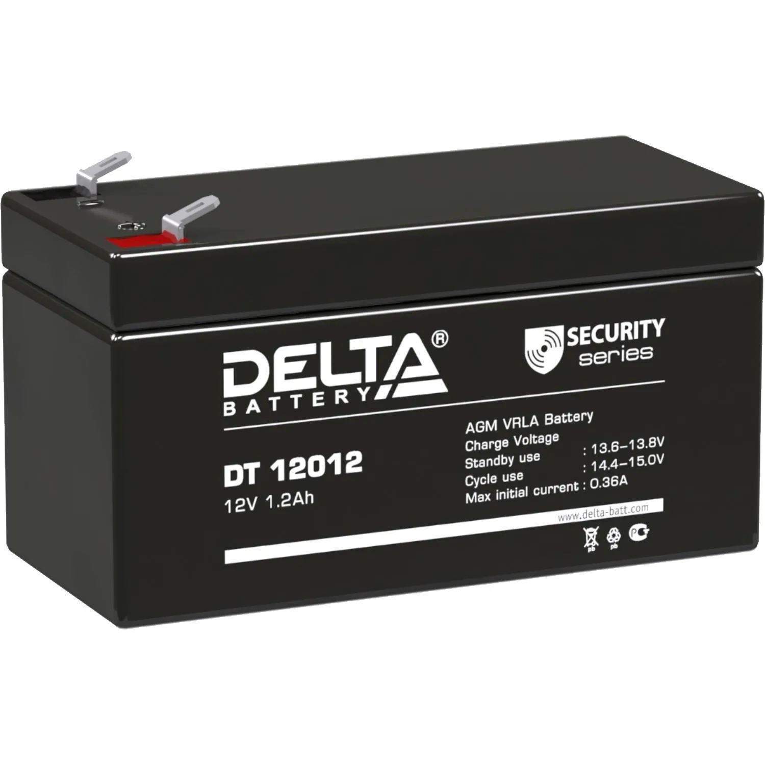 Батарея для ИБП Delta DT 12012 12В/1.2Ah, F1 (97x44x53мм) - фото 1