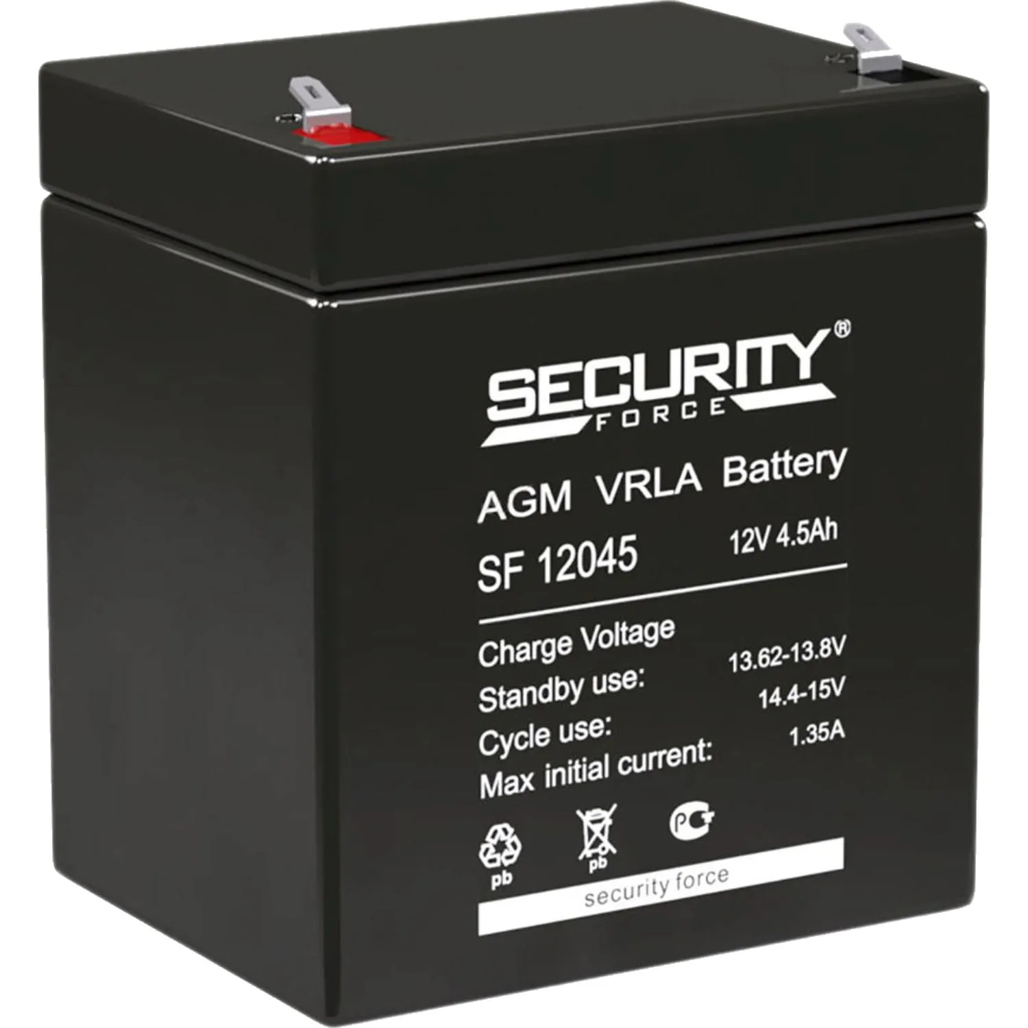 Батарея для ИБП Security Force SF 12045 12В/4.5, F1 (90x70x101мм) - фото 1