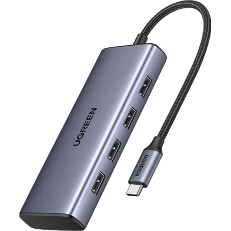 Разветвитель USBUGREENCM498(35897)7in1 USB-C to USB-A 3.2,2.0,HDMI+PD,серый - фото 1