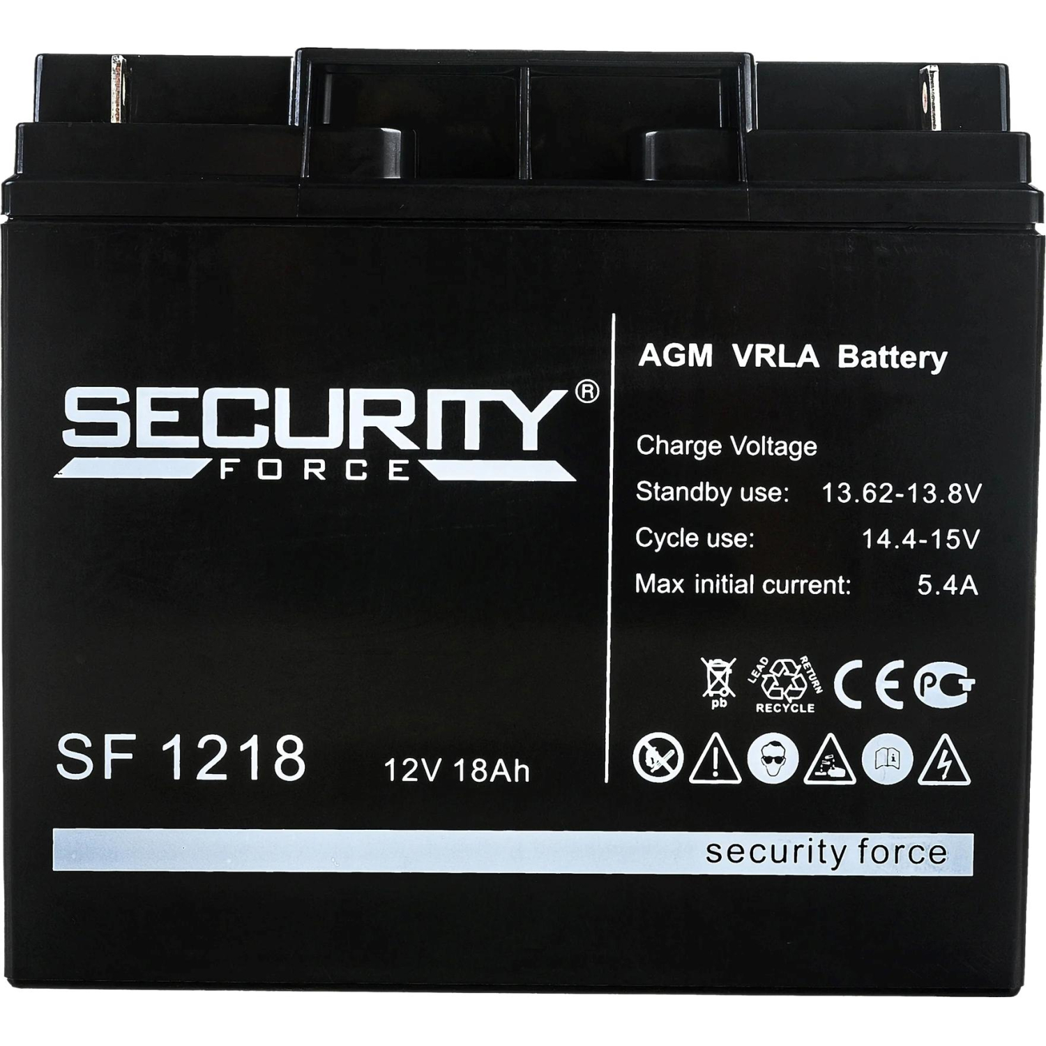 Батарея для ИБП Security Force SF 1218 12В/18, болт М5 (182x76x167мм) - фото 2