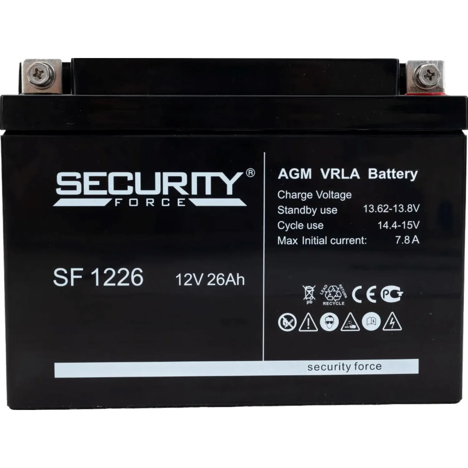 Батарея для ИБП Security Force SF 1226 12В/26, болт М6 (166x175x126мм) - фото 2