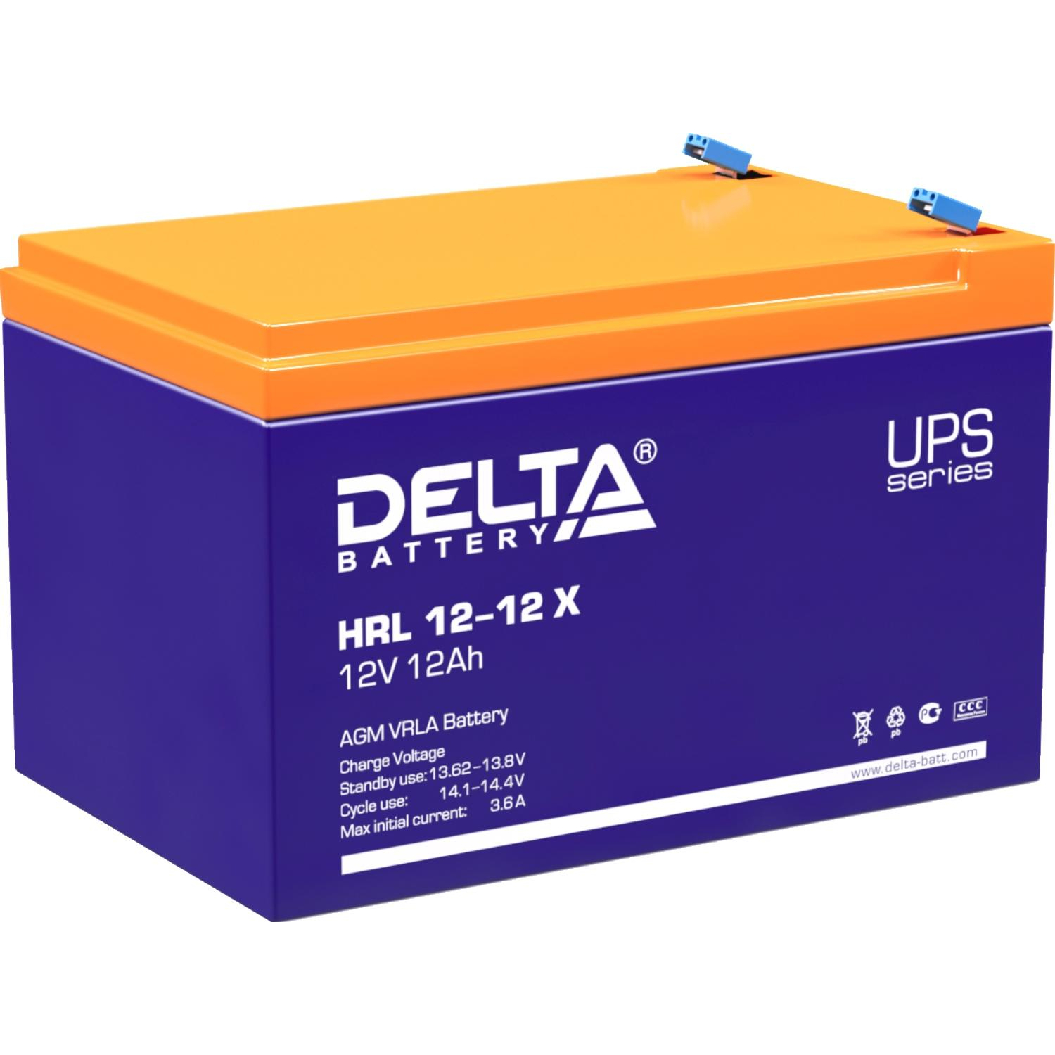Батарея для ИБП Delta HRL 12-12 X 12В/12, F2 (151x98x95мм) - фото 1