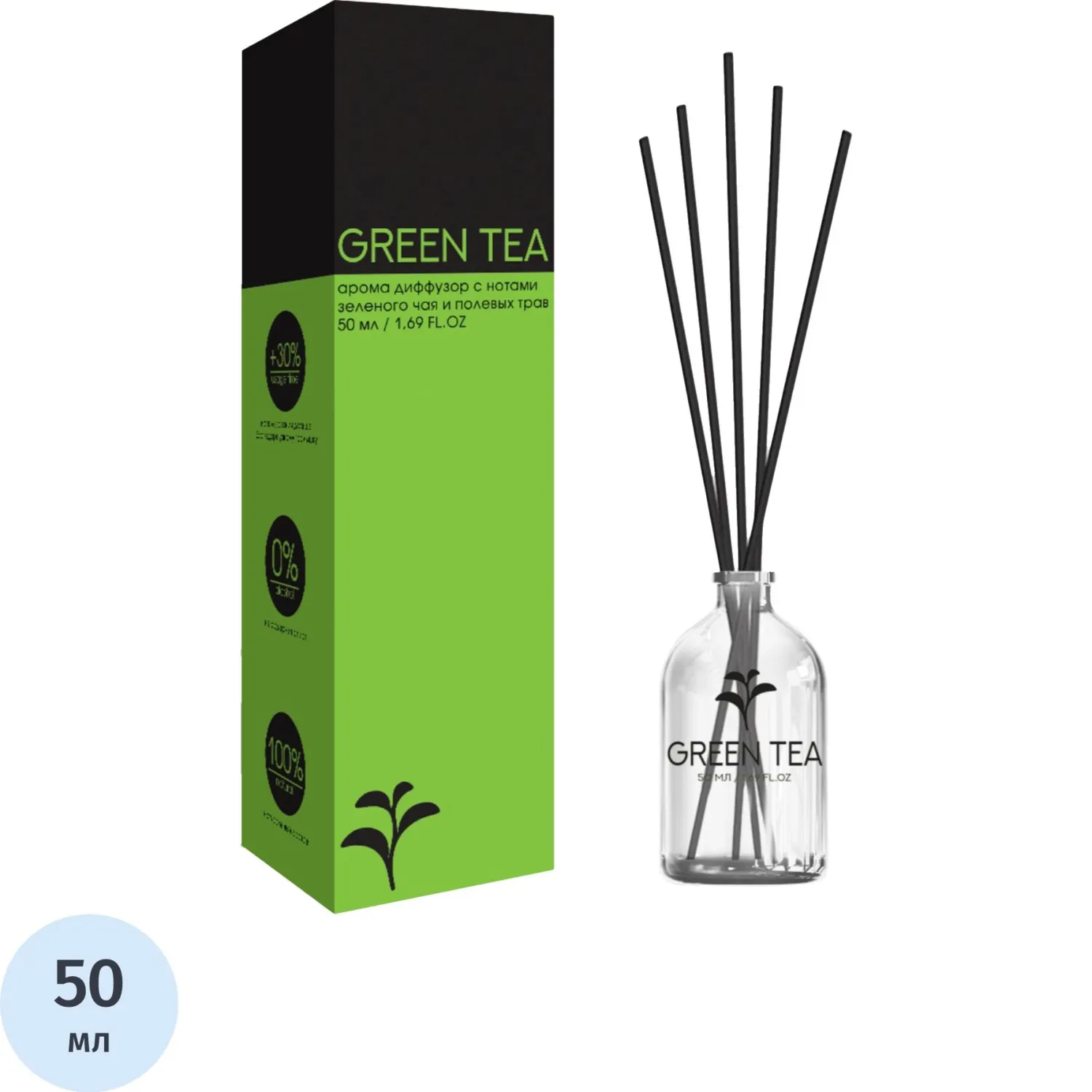 Аромадиффузор NEON AROMA HOME GREEN TEA 50 мл, DNEON50 - 5 - фото 1