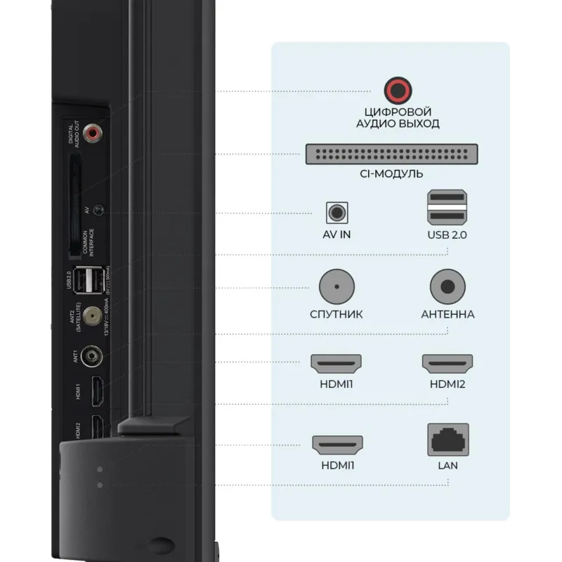 Телевизор Триколор H55UC2, SMART TV, 55, Ultra HD, 4K, голос, черный - фото 4