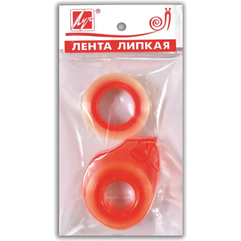 Клейкая лента канцелярская Луч 18ммx20м, с диспенсером, 2 шт/уп - фото 1