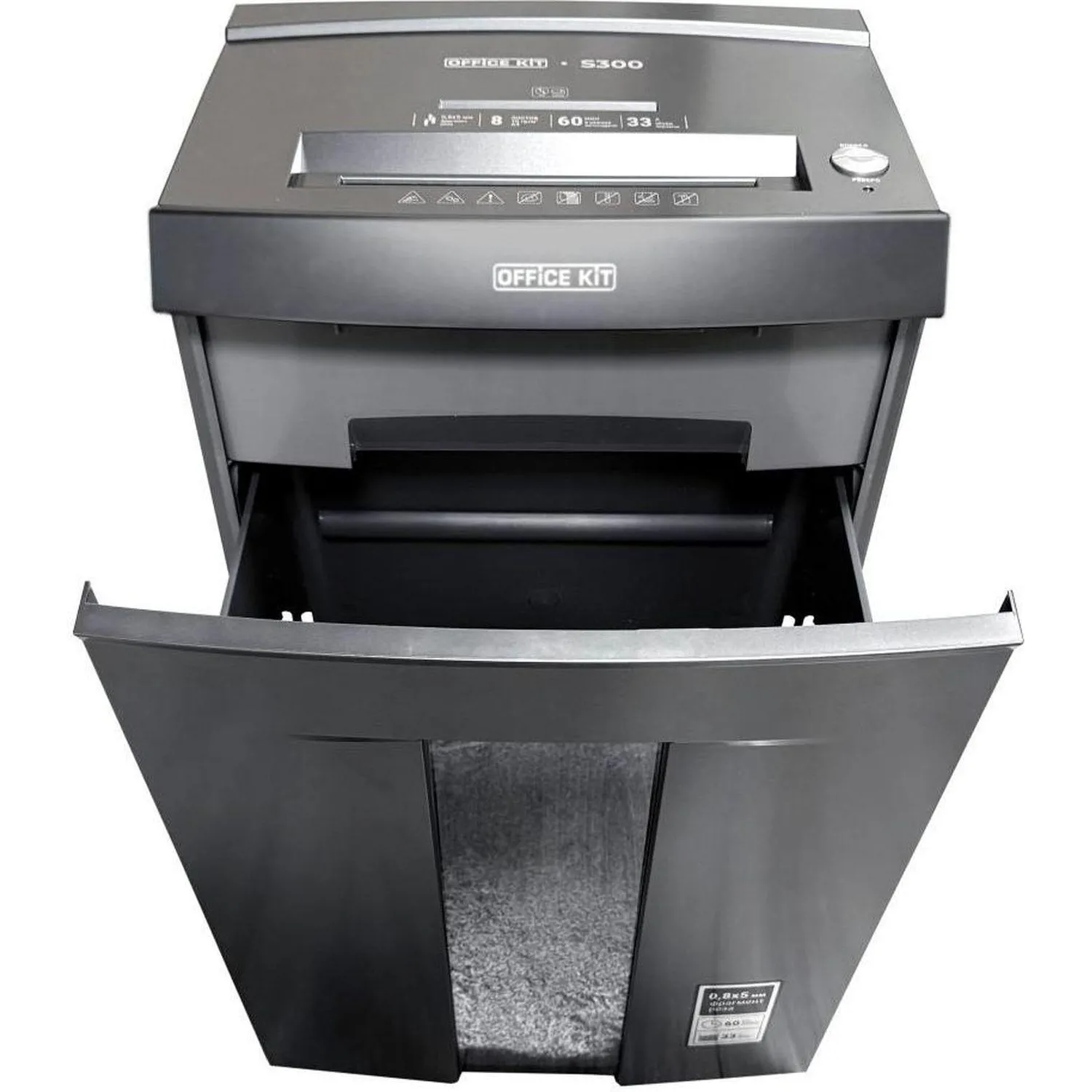 Шредер (уничтожитель) Office Kit S300 0,8x5 P-7ур.секр, 8лист,33л - фото 5