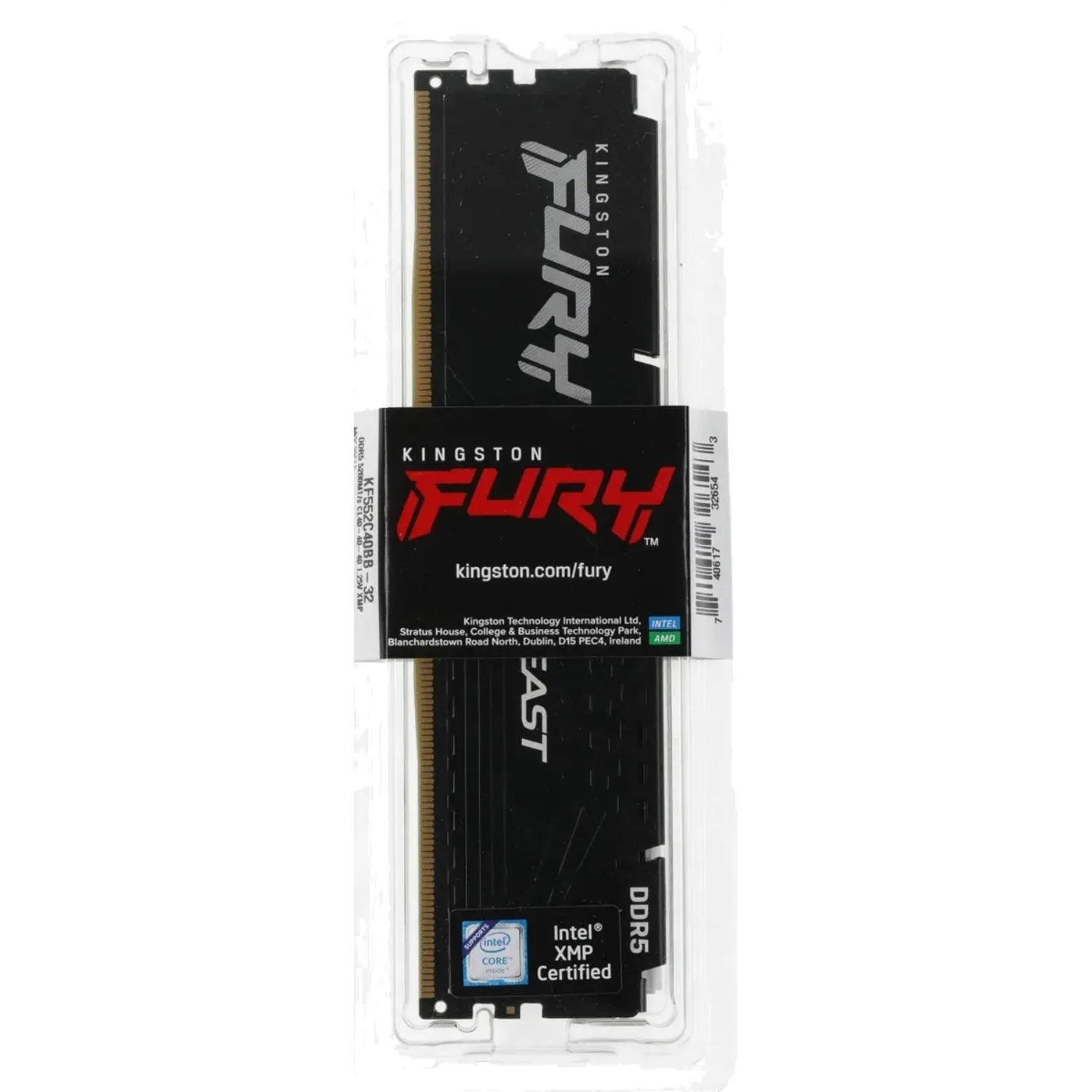 Модуль памяти Kingston FURY Black DDR5 DIMM 32GB 5200Мгц XMP(KF552C40BB-32) - фото 4