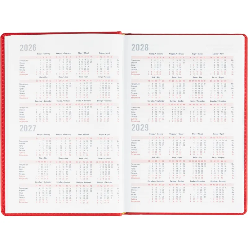 Ежедневник датированный 2026 АТТАСНЕ А5, 180л, 143х210мм, Сиам красный - фото 7