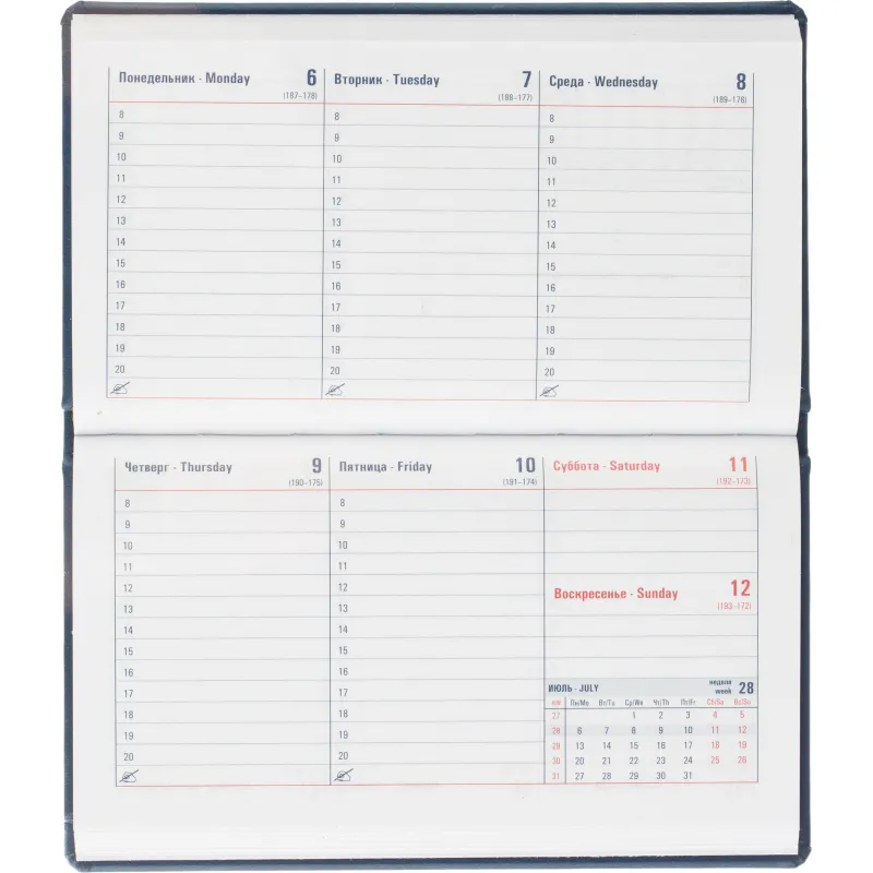 Еженедельник датированный 2026 АТТАСНЕ 64л, 90х160мм, карм.гор., Сиам синий - фото 8