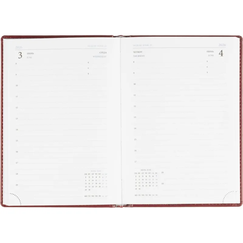Ежедневник датированный 2026, бордо, А5, 148x218 мм, 352 стр,АТТАСНЕ Agenda - фото 16