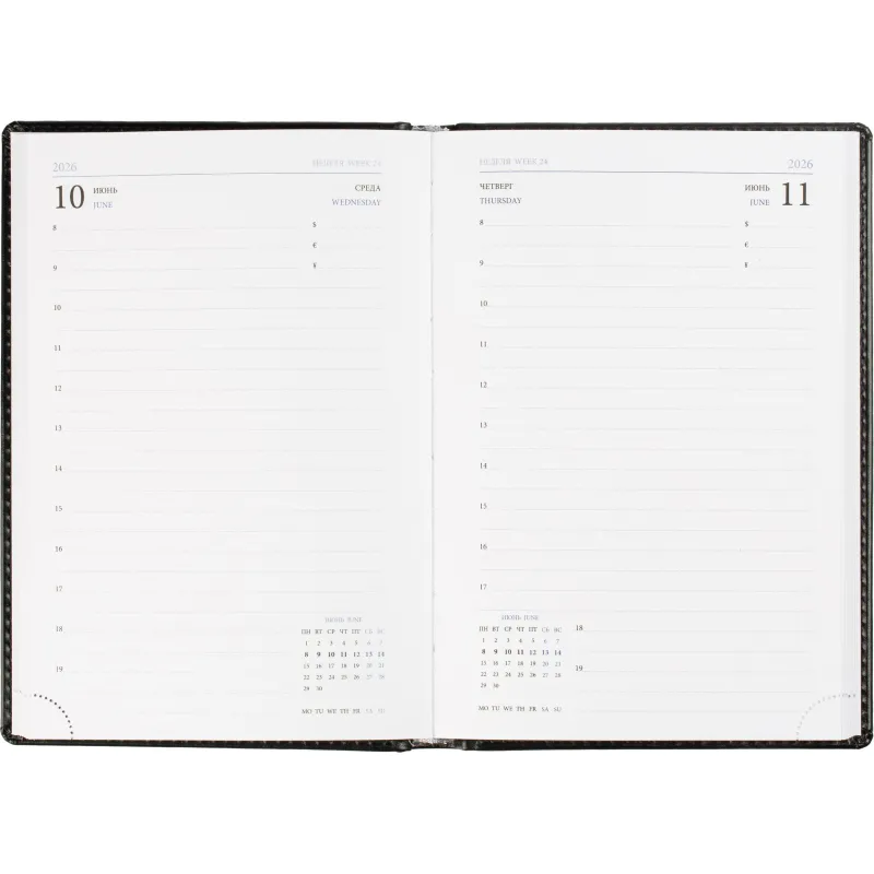 Ежедневник датированный 2026, черн, А5, 148x218 мм, 352 стр,АТТАСНЕ Agenda - фото 14