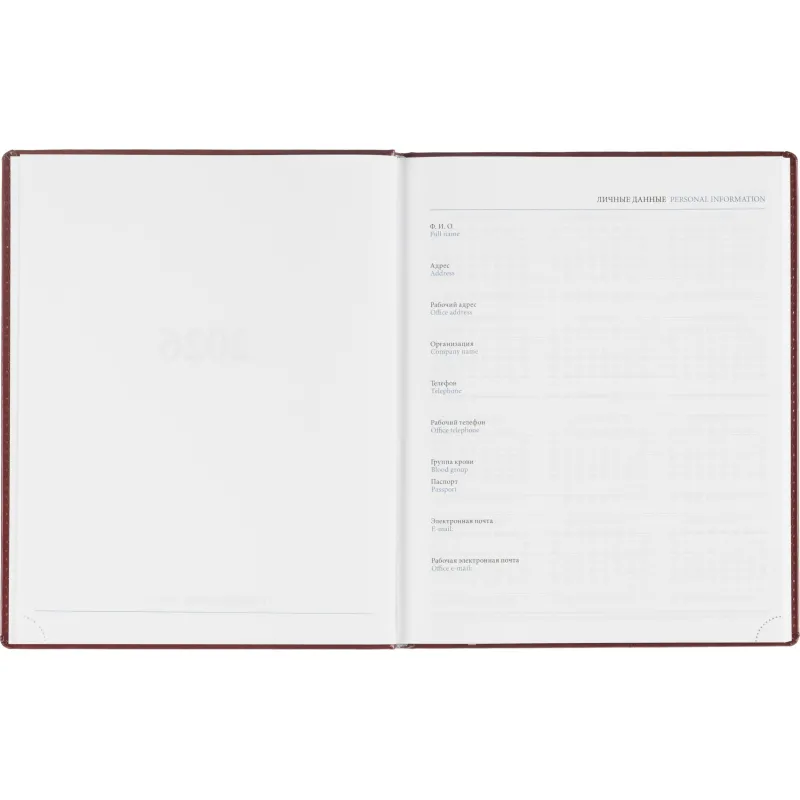 Еженедельник датированный 2026, бордо,А4, 213х265 мм,160 стр,Agenda - фото 6