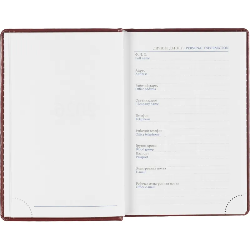 Ежедневник датированный 2026, бордо,А6, 100х150 мм,336 стр,Agenda - фото 6