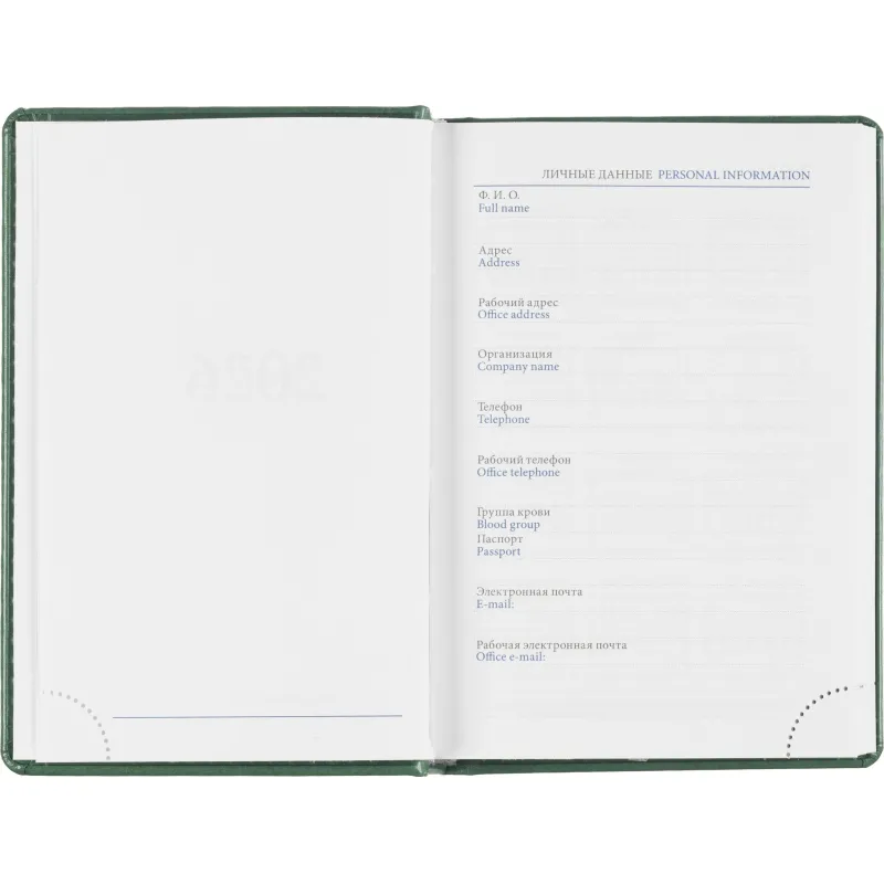 Ежедневник датированный 2026, зеленый,А6, 100х150 мм,336 стр,Agenda - фото 6