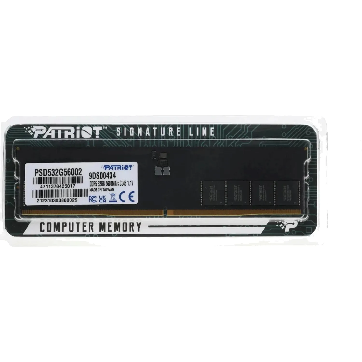Модуль памяти Patriot DDR5 DIMM 32GB 5600Мгц(PSD532G56002) - фото 4