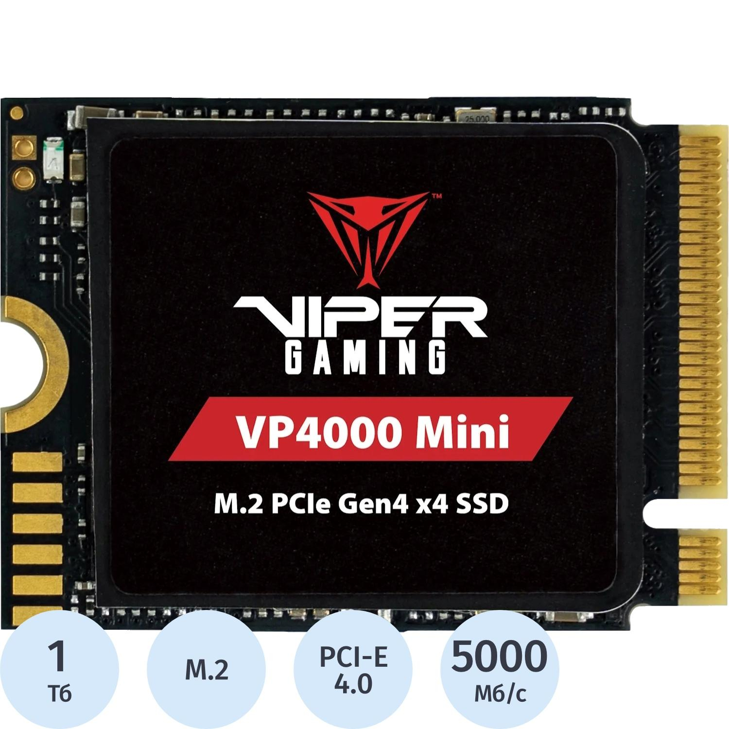 SSD накопитель Patriot Viper VP4000 1TB M.2 2230 PCIe 4x4(VP4000M1TBM23) - фото 1