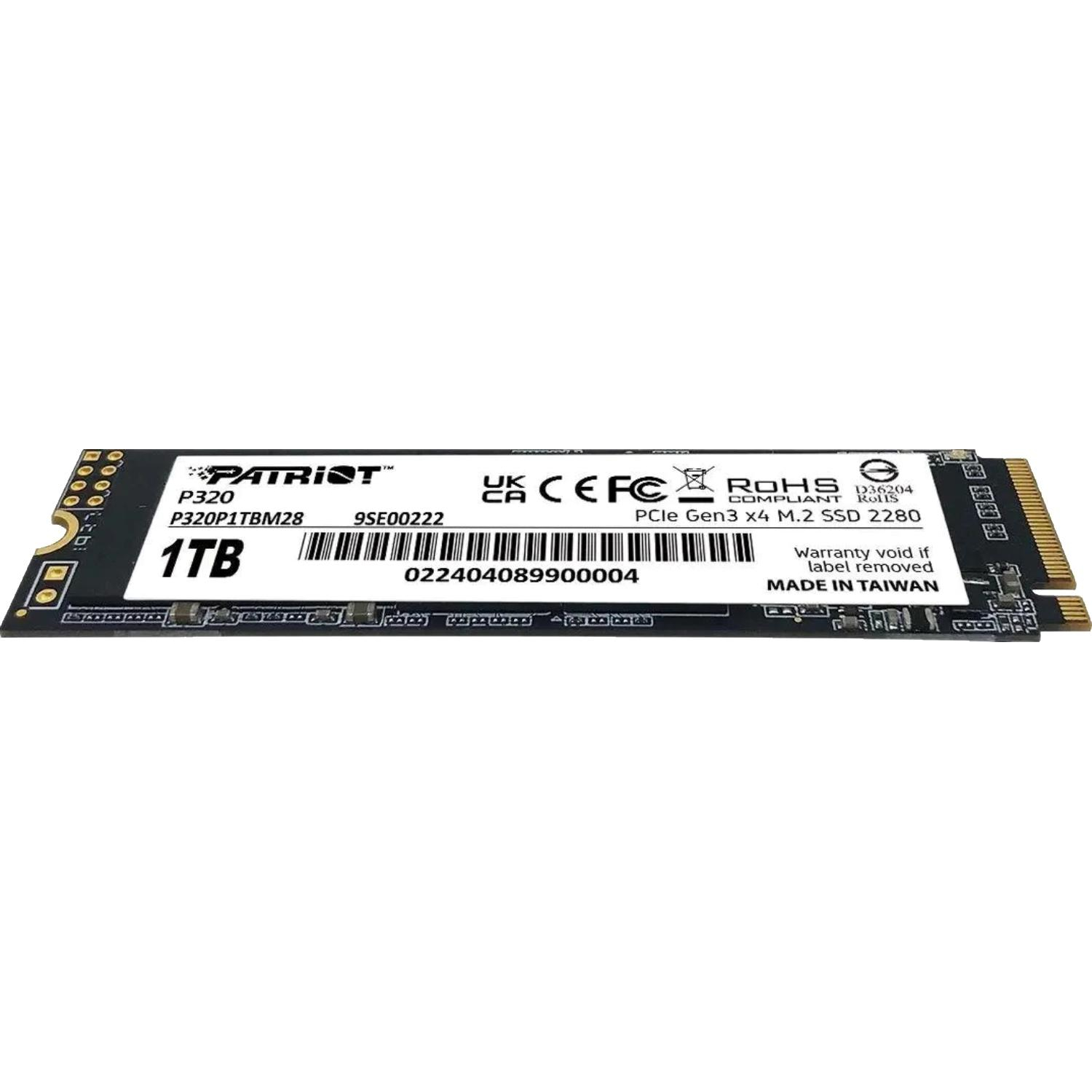 SSD накопитель Patriot P320 1TB M.2 2280 PCIe 3.0 x4(P320P1TBM28) - фото 2