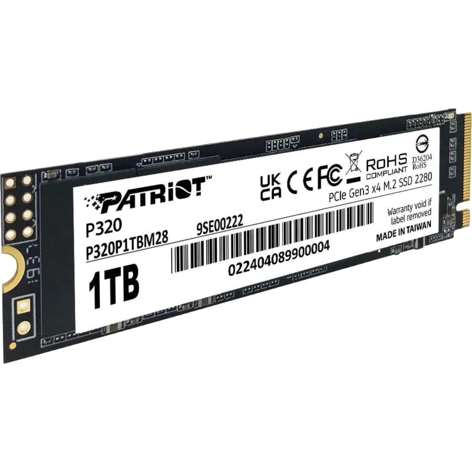 SSD накопитель Patriot P320 1TB M.2 2280 PCIe 3.0 x4(P320P1TBM28) - фото 3