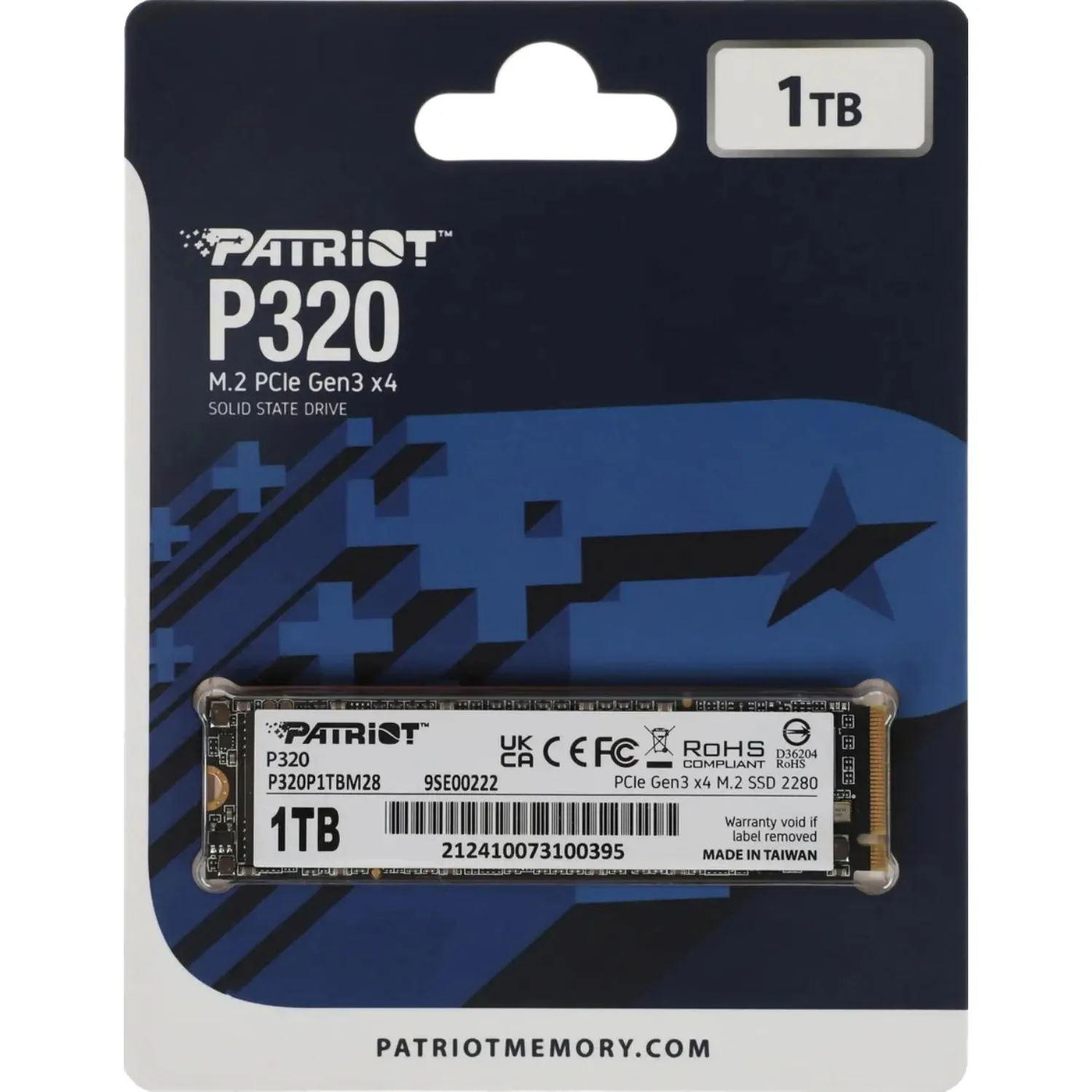 SSD накопитель Patriot P320 1TB M.2 2280 PCIe 3.0 x4(P320P1TBM28) - фото 5