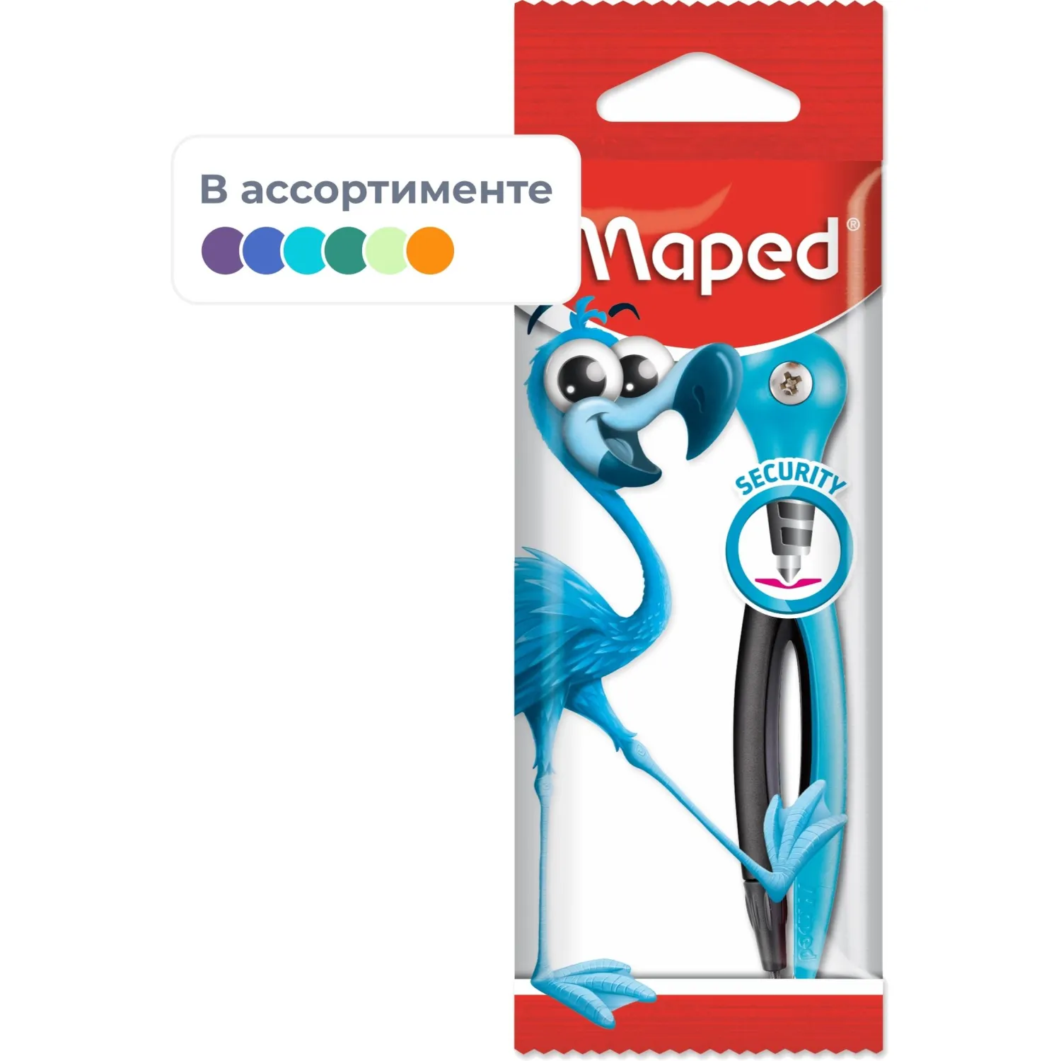 Циркуль ESSENTIALS пластиковый с грифелем, с безопасной иглой, 18100 - фото 1