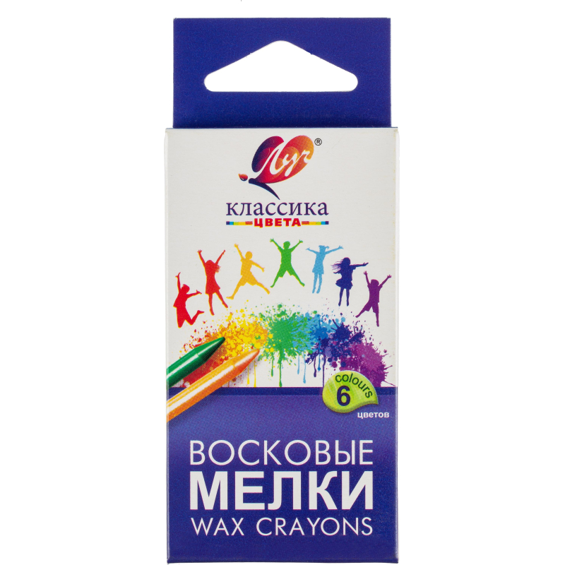 Мелки восковые Луч Классика 6цв круглые 12С 860-08 - фото 1