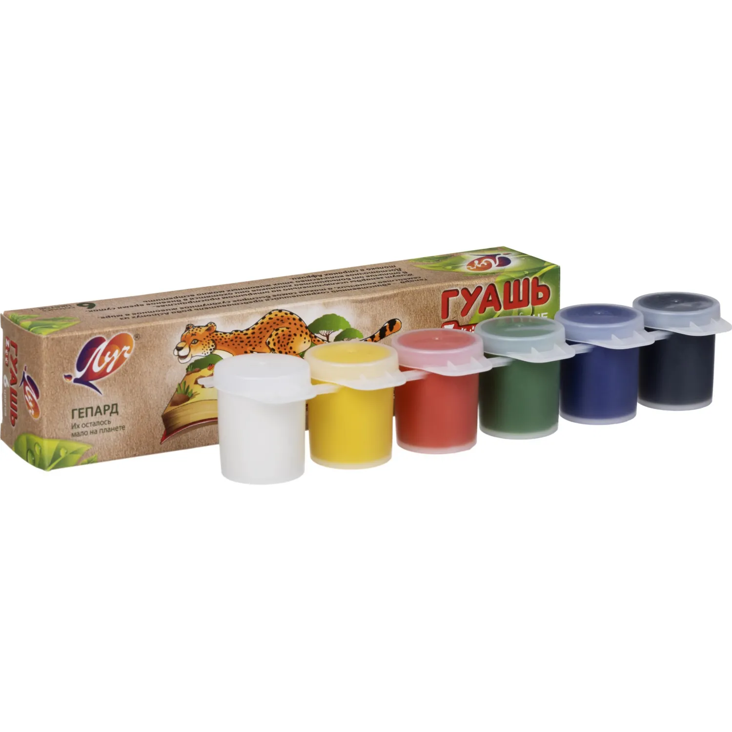 Гуашь 6цв,15мл,Луч Zoo,блок тара - фото 2