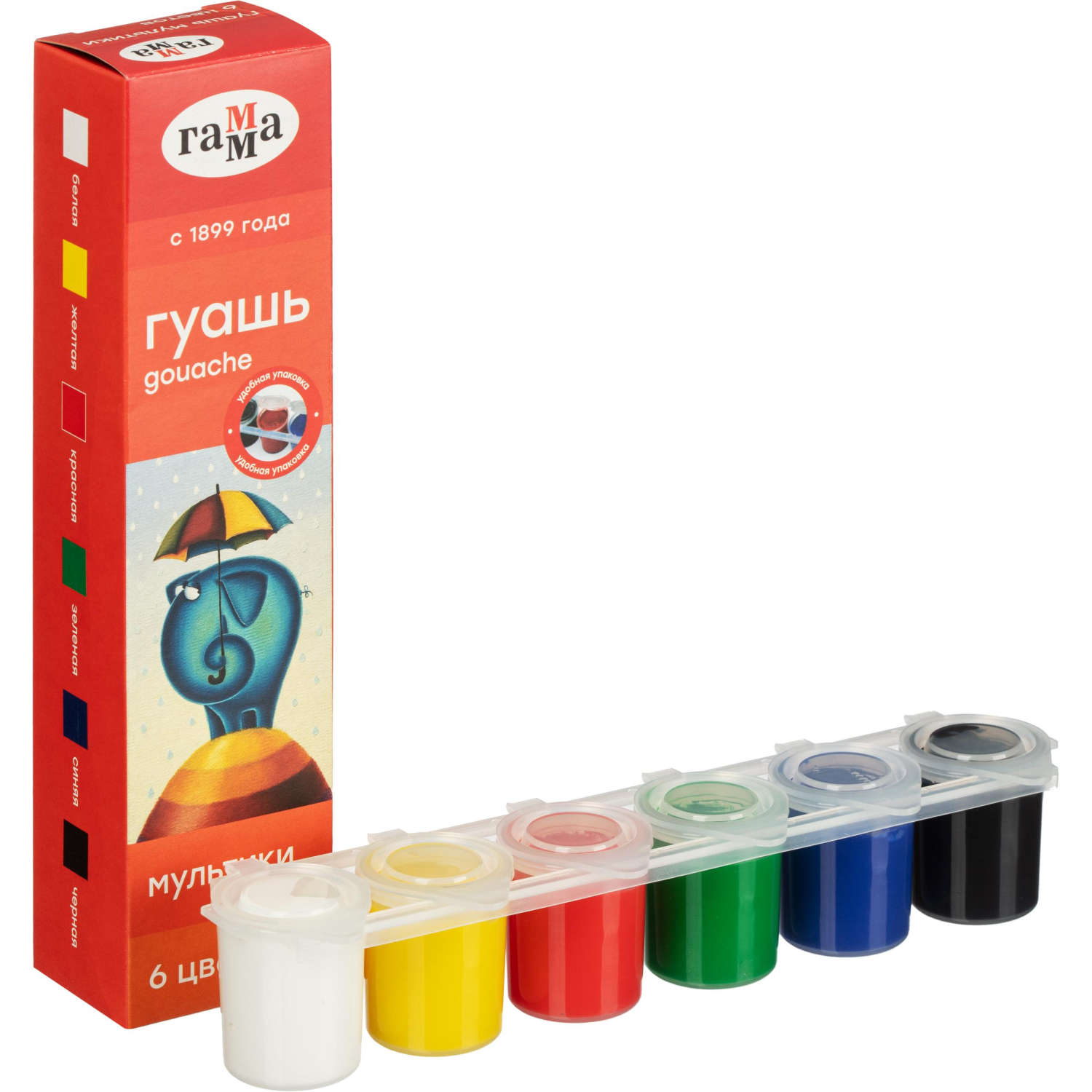 Гуашь Гамма Мультики, Наб. 06 цветов, 15мл, блок-тара, картон. 100222-6 - фото 2