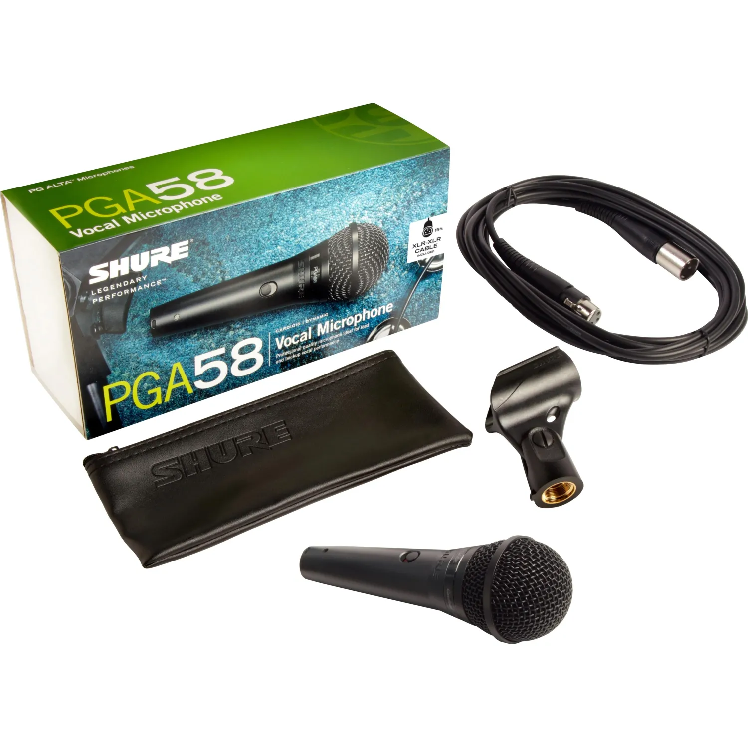 Микрофон Shure PGA58-XLR-E, кардиоидный вокальн c выкл, с кабелем XLR-XLR - фото 2