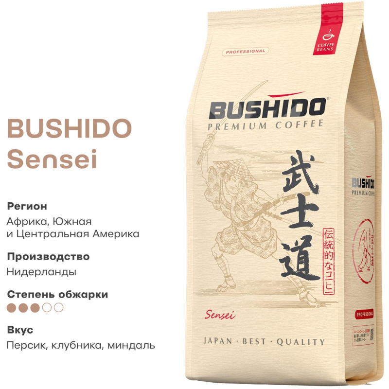 Кофе в зёрнах Bushido Sensei 1кг - фото 6