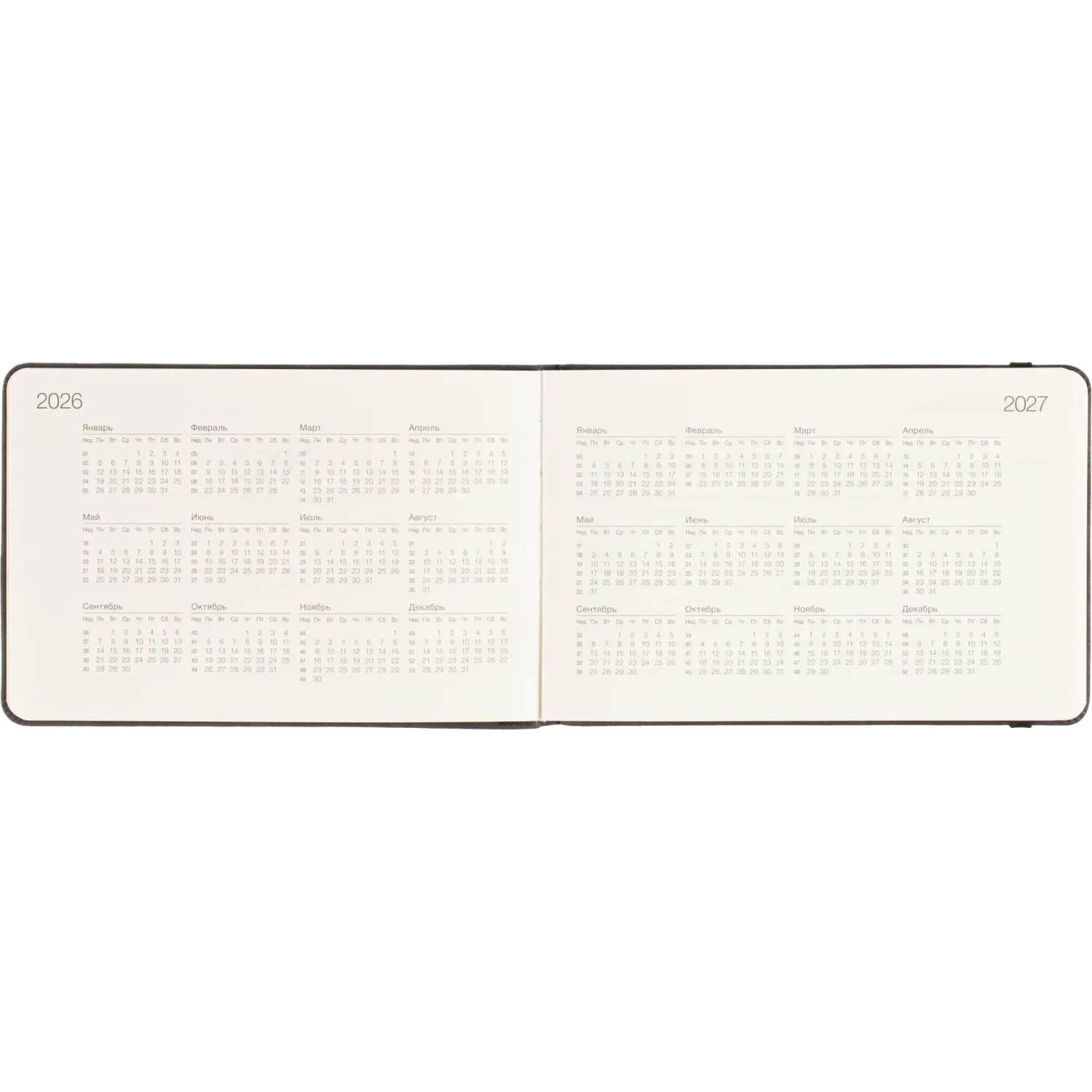 Еженедельник датированный 2026 IF 16х105см 64л, тв с рез, Grace I1803/black - фото 6