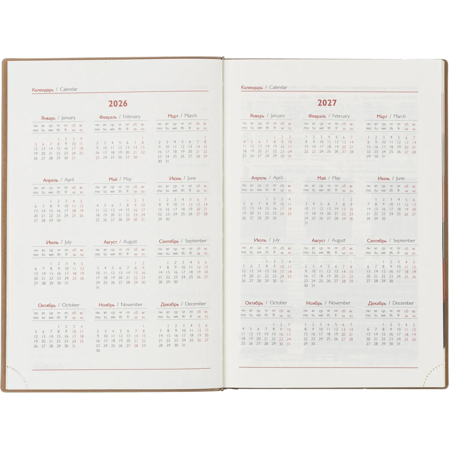 Ежедневник датированный 2026 ESCALADA А5 (146x211мм), 176л, бежевый 70270 - фото 7