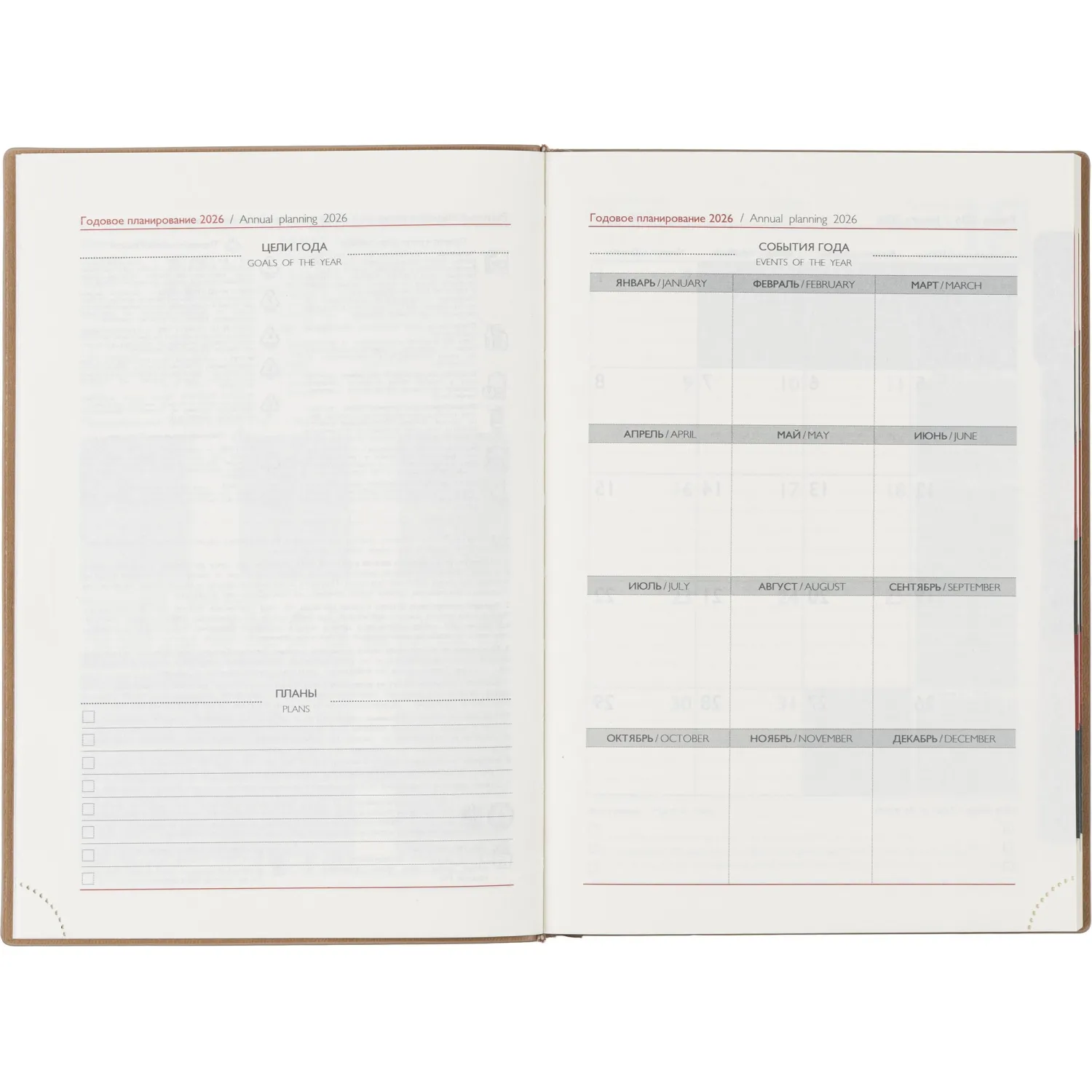 Ежедневник датированный 2026 ESCALADA А5 (146x211мм), 176л, бежевый 70270 - фото 9