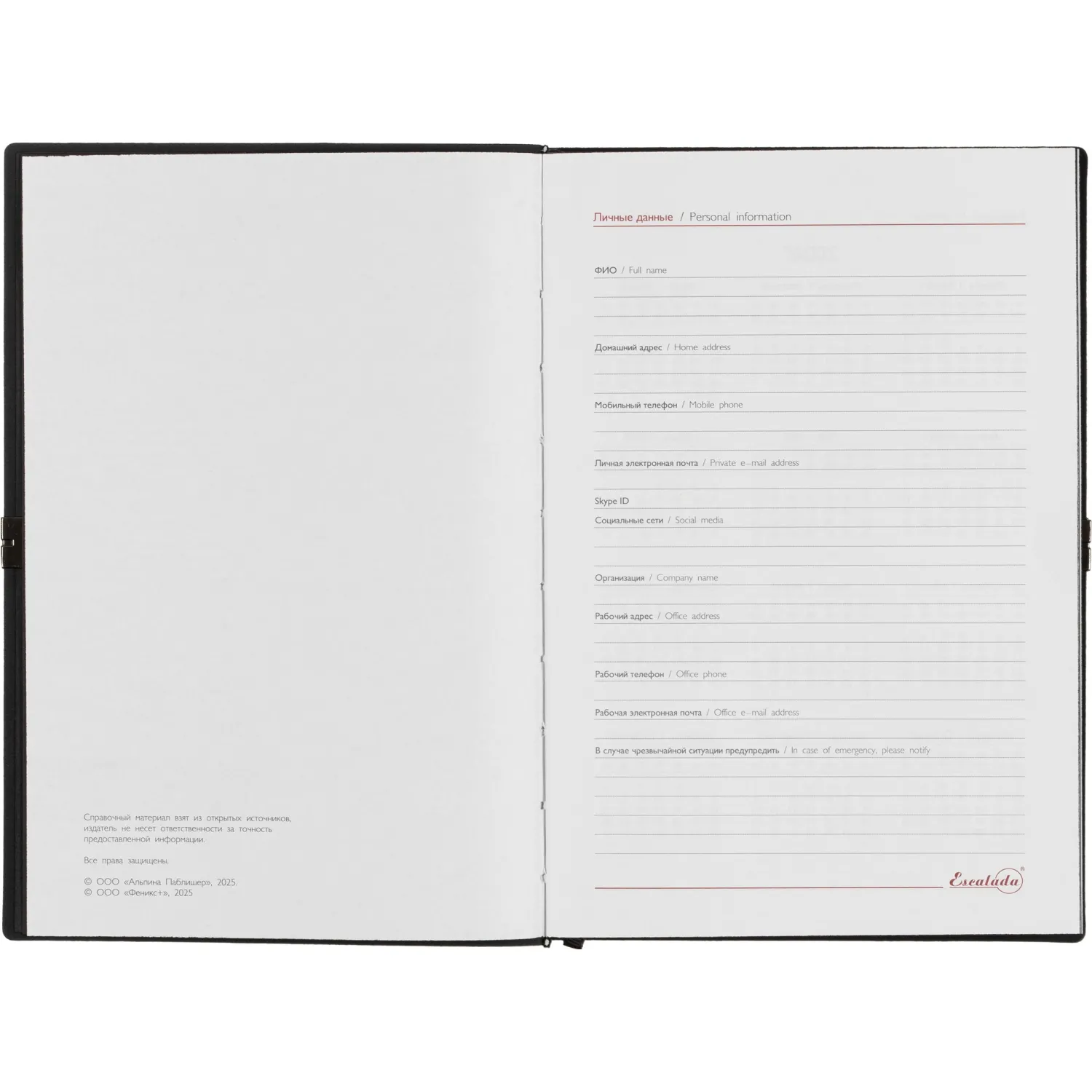 Ежедневник датированный 2026 ESCALADA А5 (146x211мм), 176л, черный 70273 - фото 6