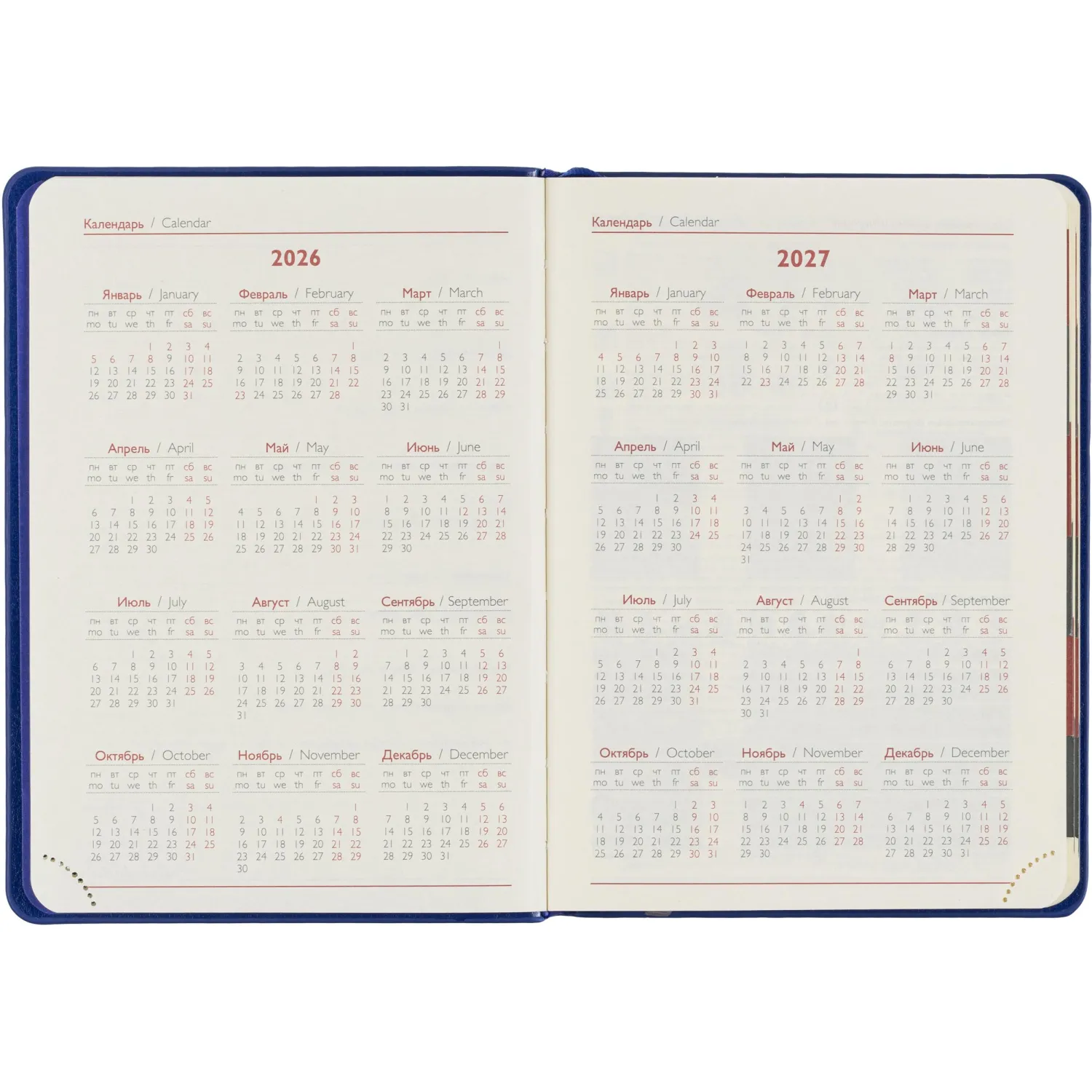 Ежедневник датированный 2026 ESCALADA А6+ (126x174мм), 176л, синий 70292 - фото 7
