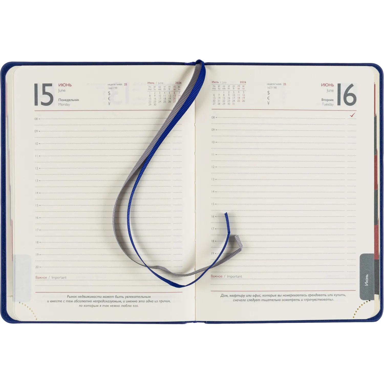 Ежедневник датированный 2026 ESCALADA А6+ (126x174мм), 176л, синий 70292 - фото 12