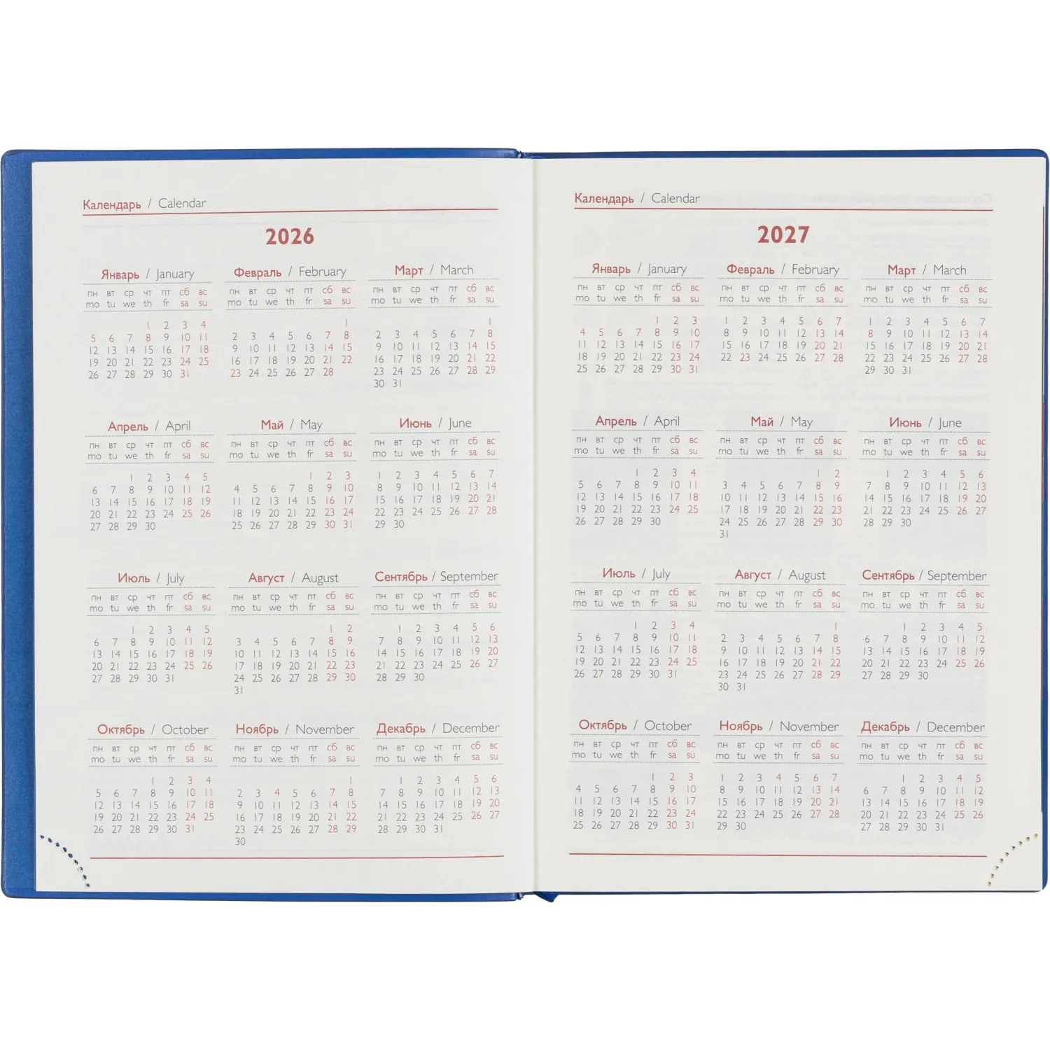 Ежедневник датированный 2026 ESCALADA А6+ (126х174мм), 176л, синий 70298 - фото 7