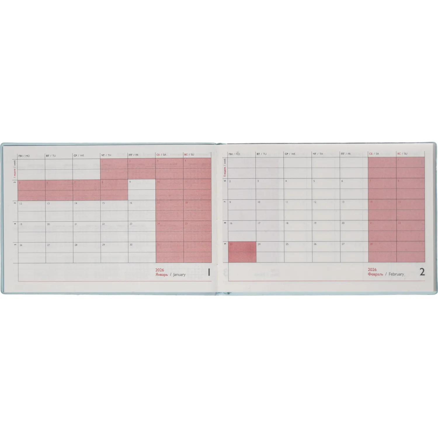 Еженедельник датированный 2026 ESCALADA 181х127мм, 64л, мятный 70345 - фото 8