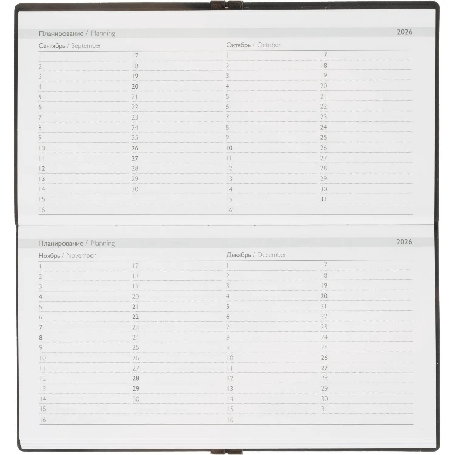 Еженедельник датированный 2026 ESCALADA 175х95мм, 64л, черный 70392 - фото 10