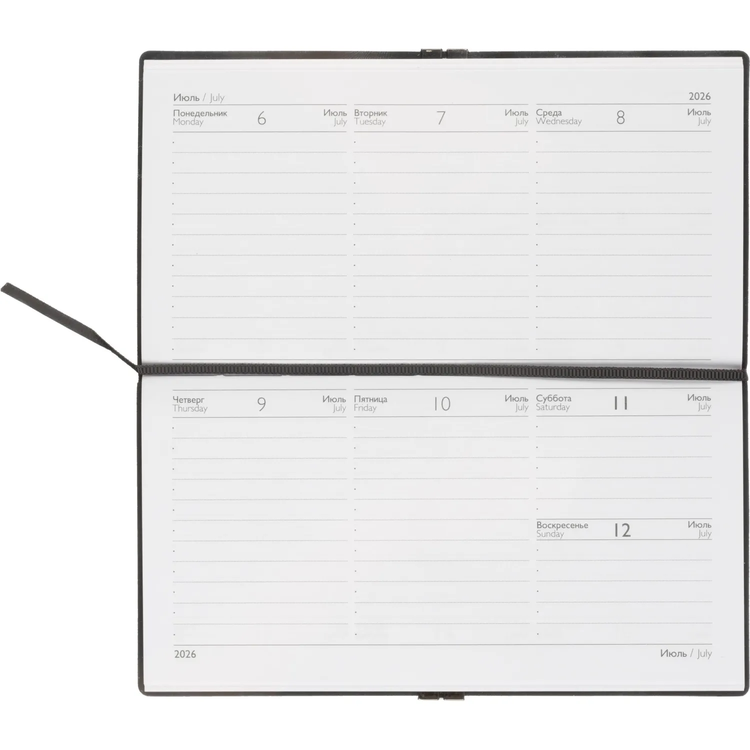 Еженедельник датированный 2026 ESCALADA 175х95мм, 64л, черный 70392 - фото 15