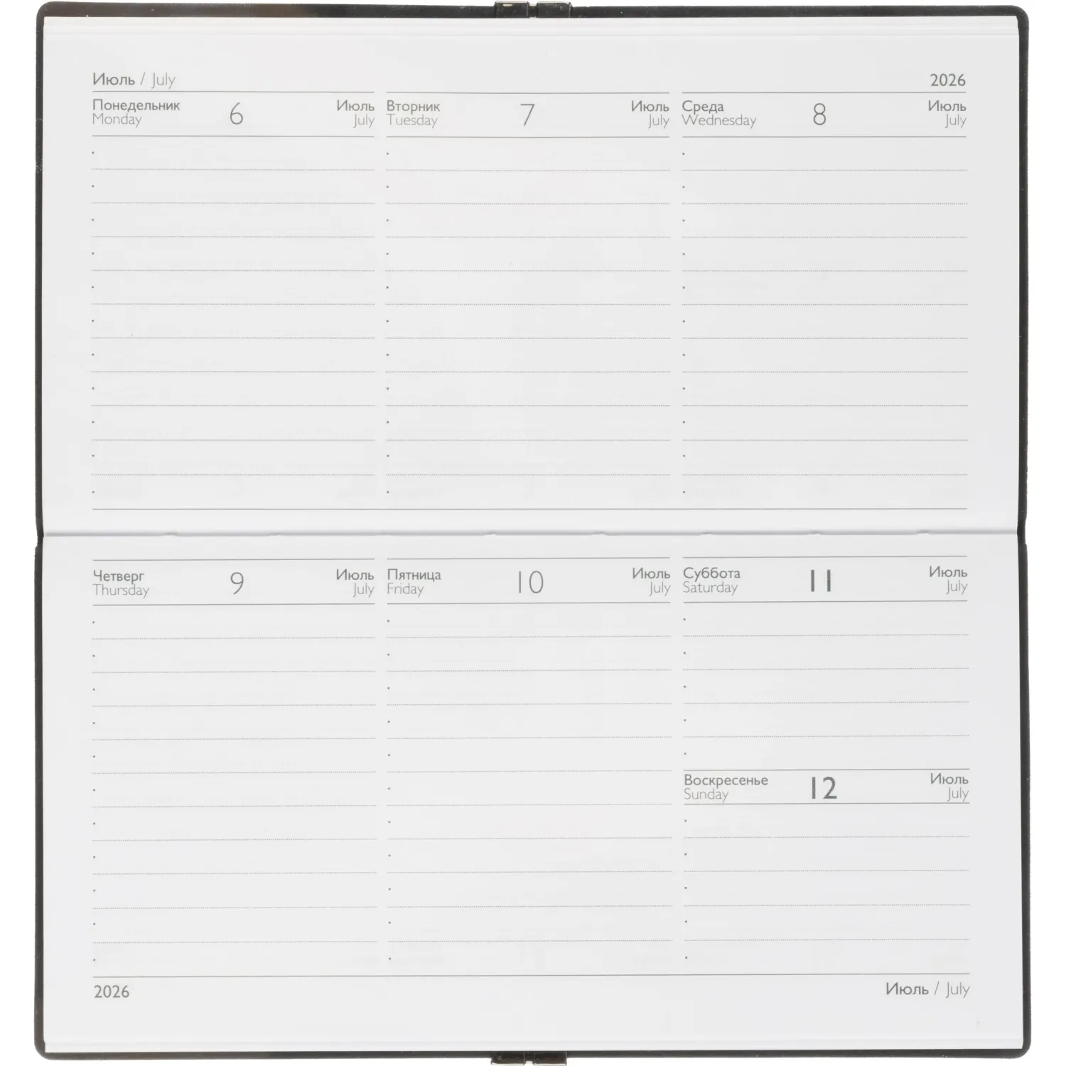 Еженедельник датированный 2026 ESCALADA 175х95мм, 64л, черный 70392 - фото 16