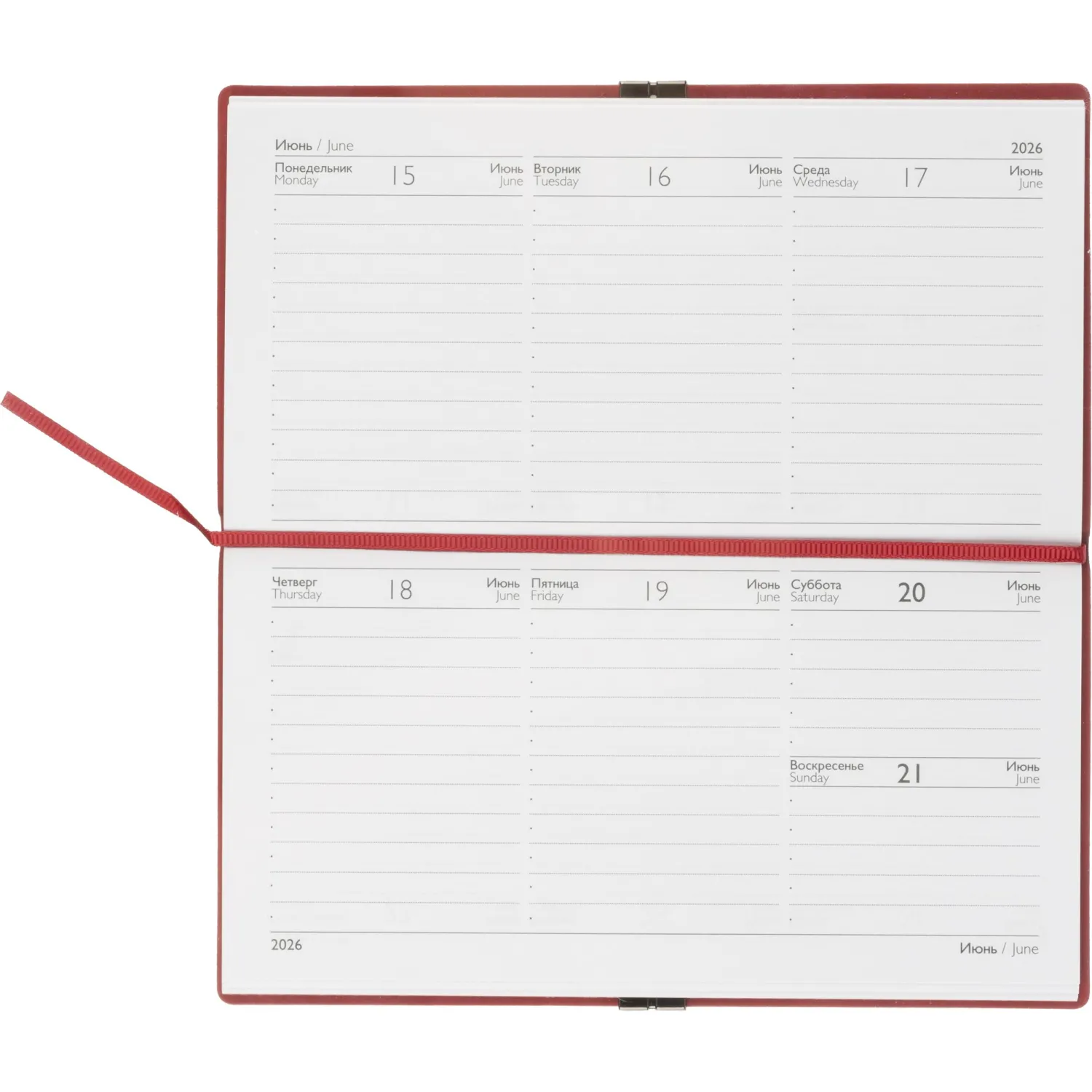 Еженедельник датированный 2026 ESCALADA 175х95мм, 64л, красный 70394 - фото 15
