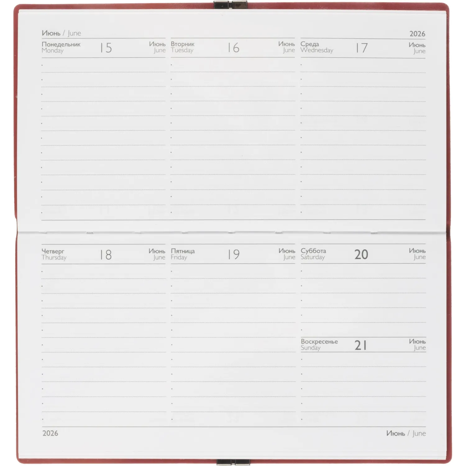 Еженедельник датированный 2026 ESCALADA 175х95мм, 64л, красный 70394 - фото 16