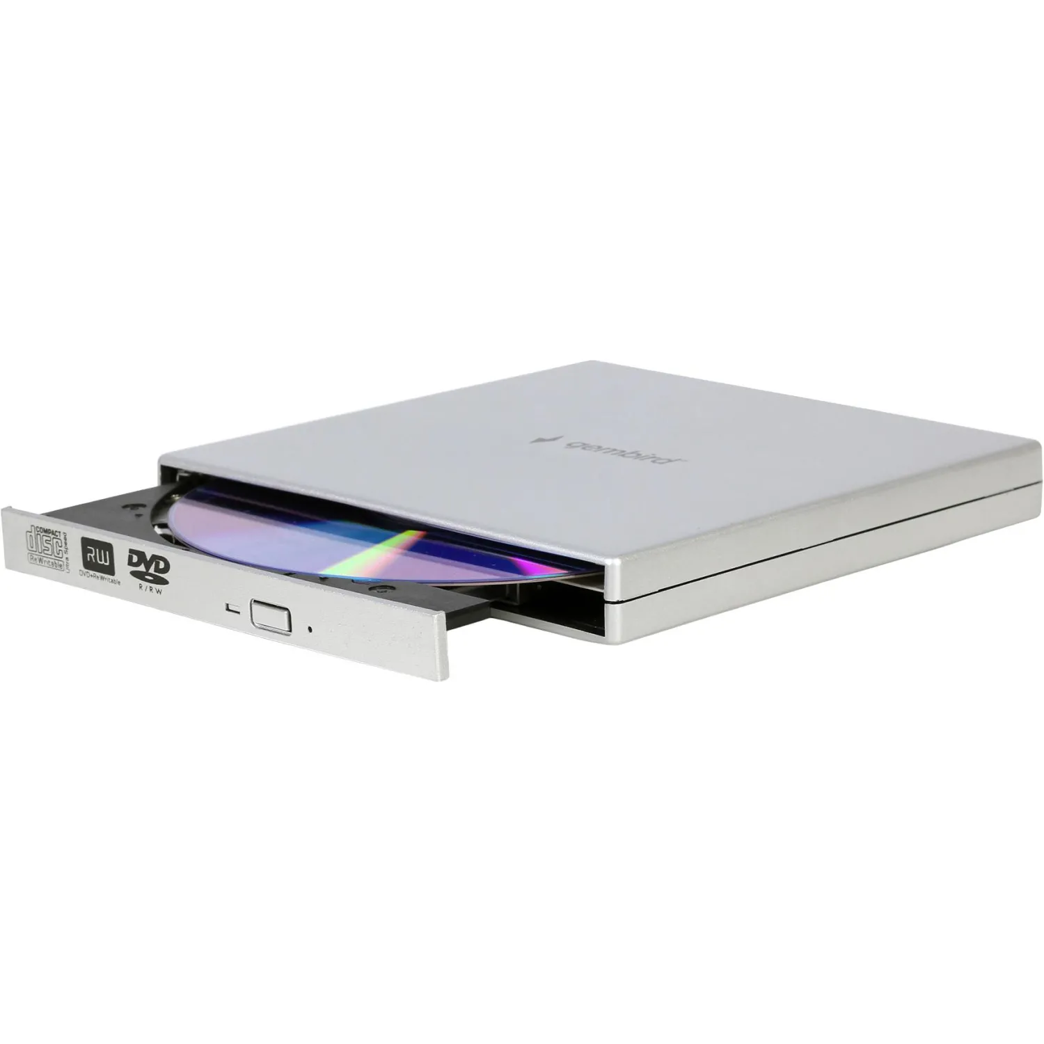 Привод внешний Gembird DVD-USB-02-SV CD/DVD USB 2.0, пластик, серебристый - фото 1