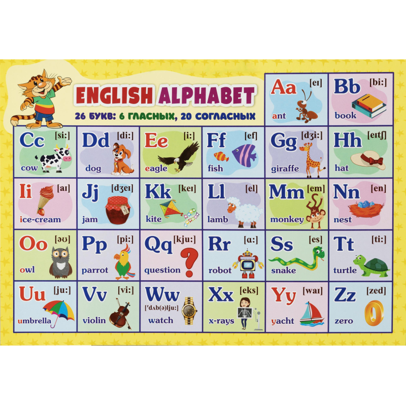 Плакат (наб)  Английский язык. Начальная школа А4 КОМ-120 - фото 1