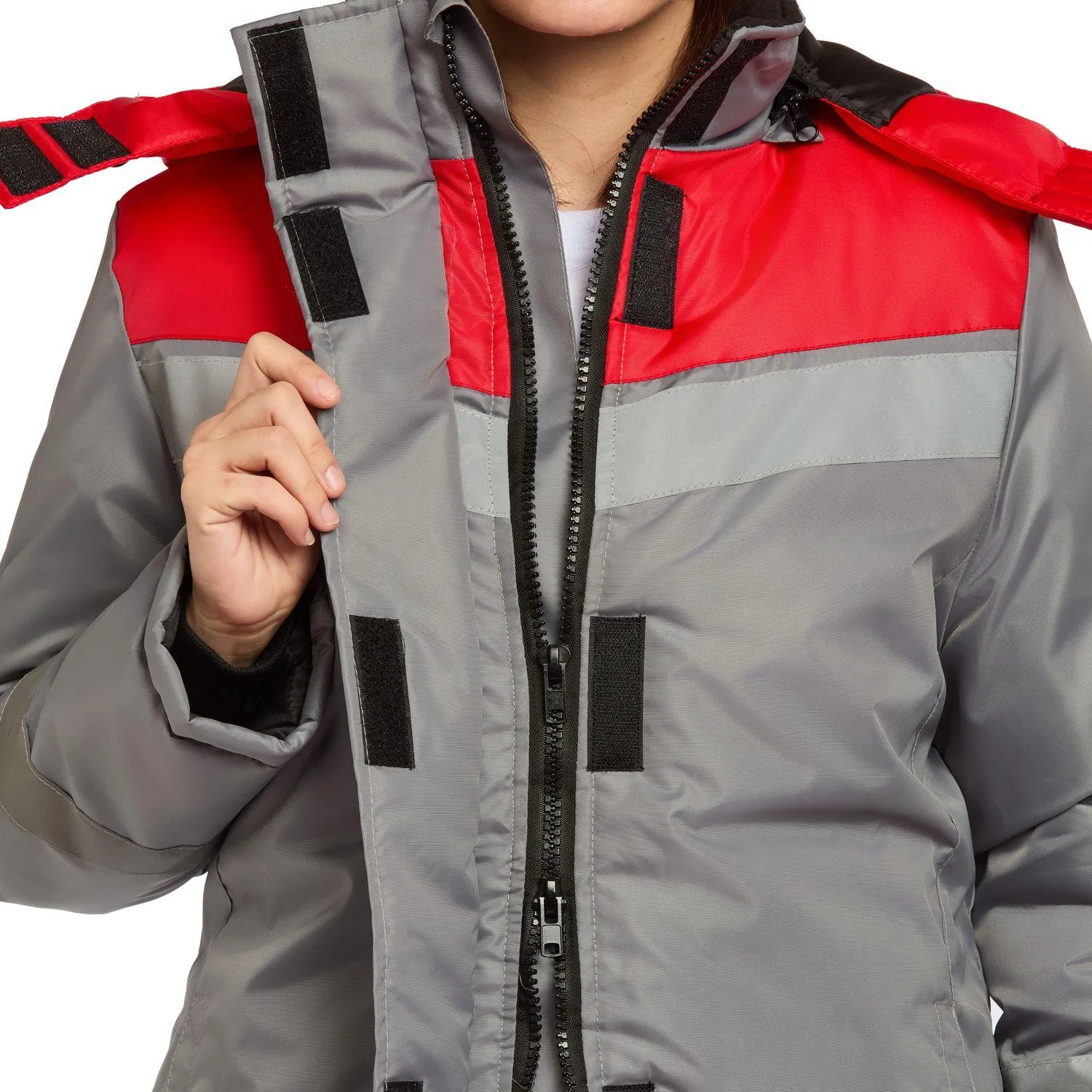Куртка зим жен з46 сер/крас 88-92/182-188 - фото 16
