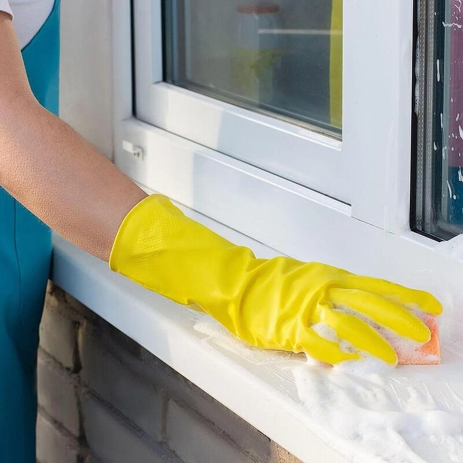 Перчатки резиновые PACLAN Professional латекс желтый 4073274 р.L - фото 5