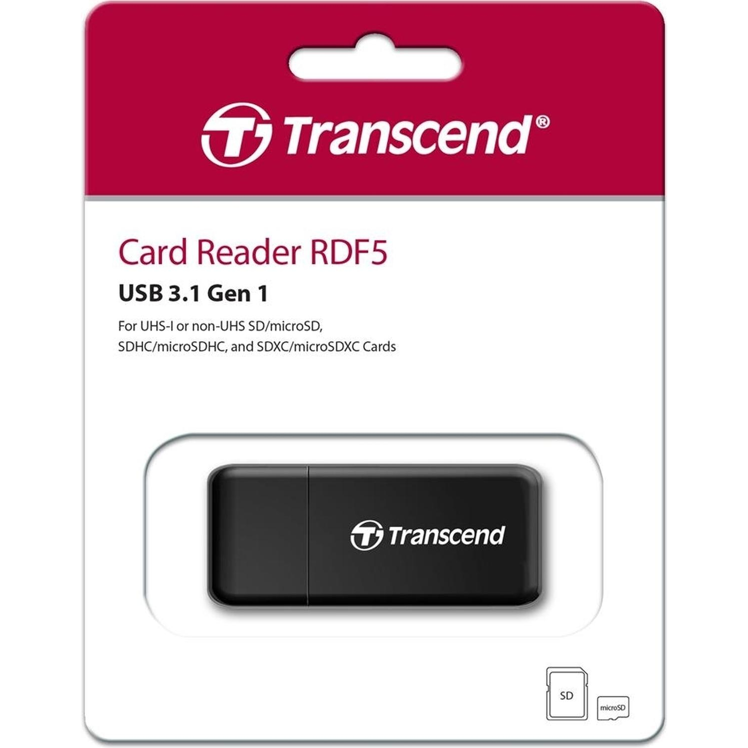 Картридер Transcend TS-RDF5K USB 3.1 RDF5 для карт пам. SD/microSD, чёрный - фото 3