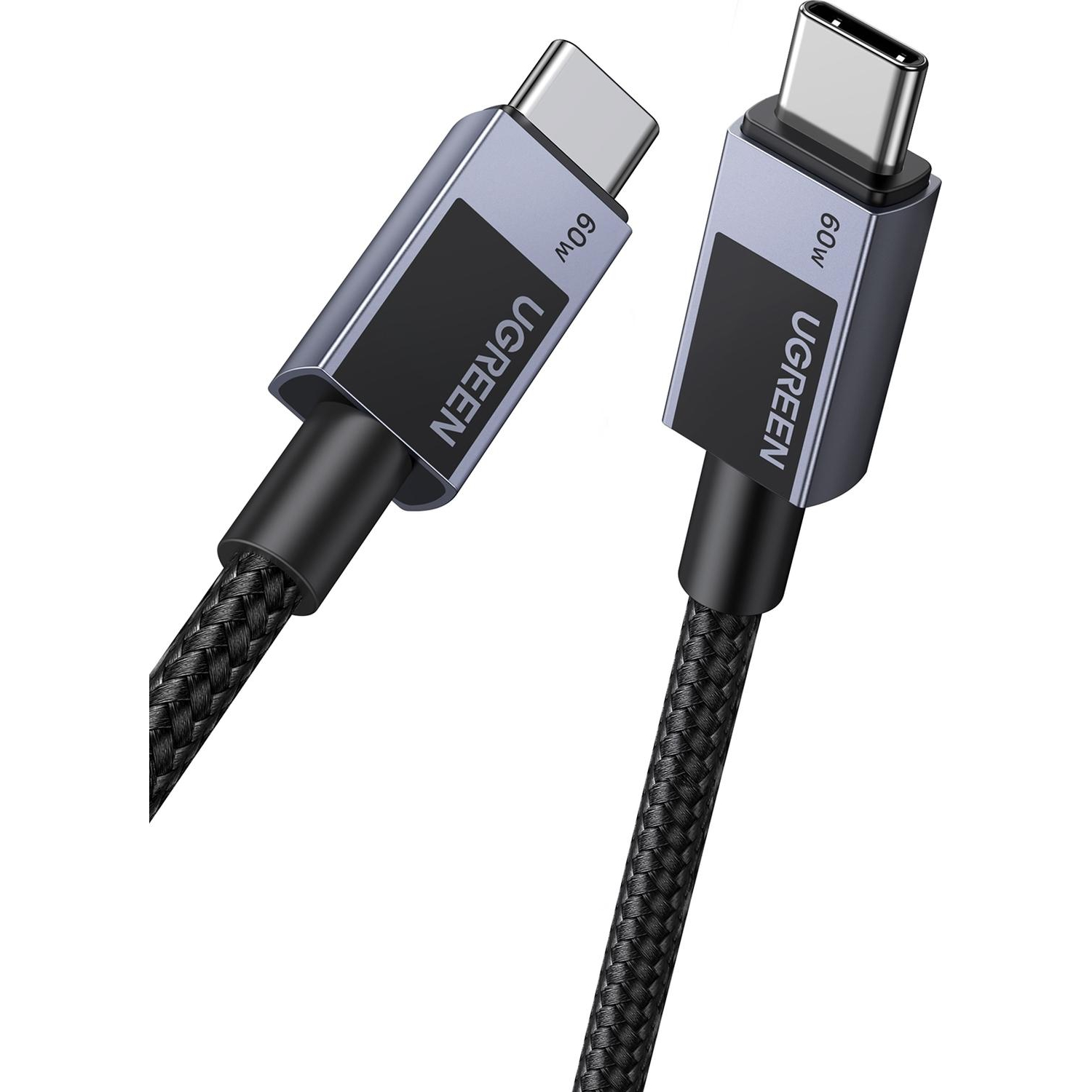 Кабель UGREEN L524 (55765) USB-C to USB-C PD 3A 1м серый космос - фото 1
