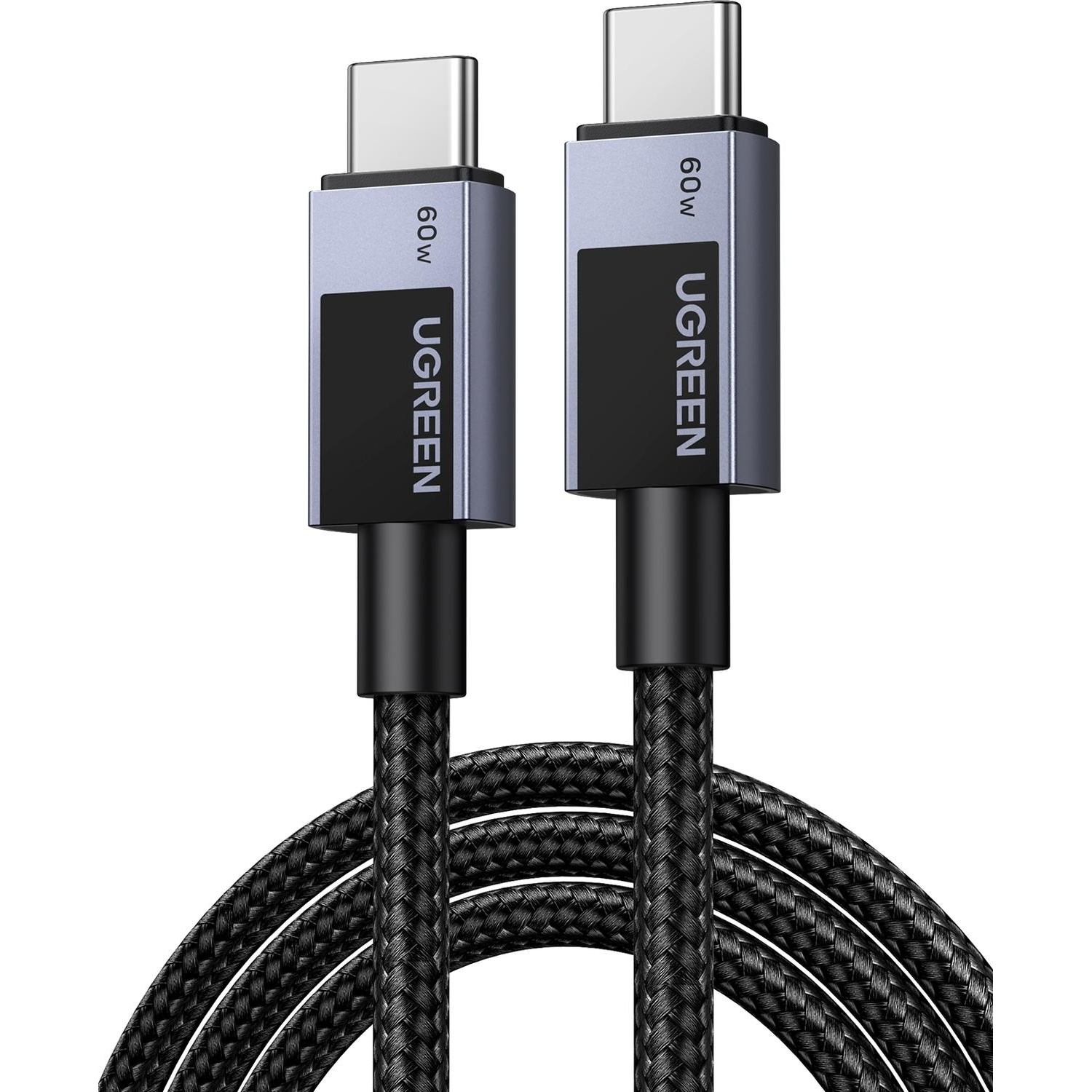 Кабель UGREEN L524 (55765) USB-C to USB-C PD 3A 1м серый космос - фото 2